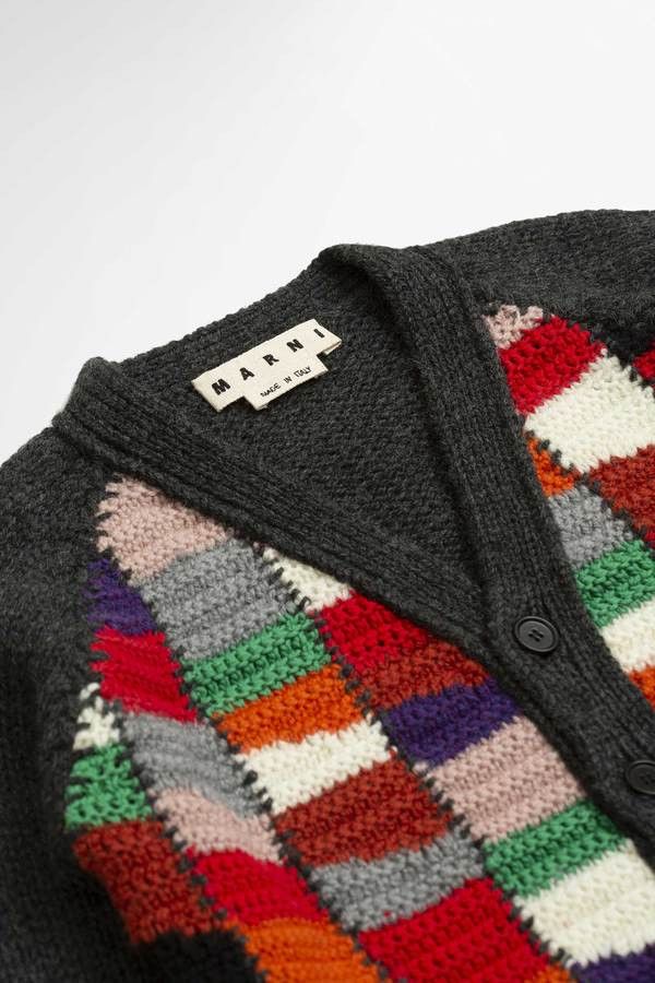 Marni Marni Multicolor Crochet Chunky Wool Cardigan Size US L / EU 52-54 / 3 - 4 Thumbnail
