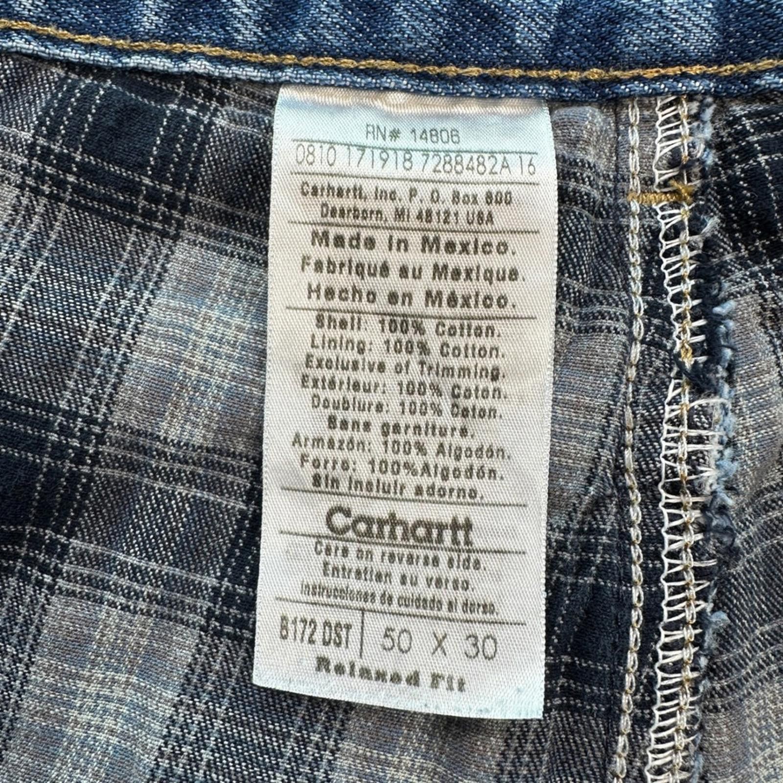 Carhartt Carhartt Jeans 50x30 Relaxed Fit Mens Blue Medium Wash Size US 44 / EU 60 - 7 Thumbnail