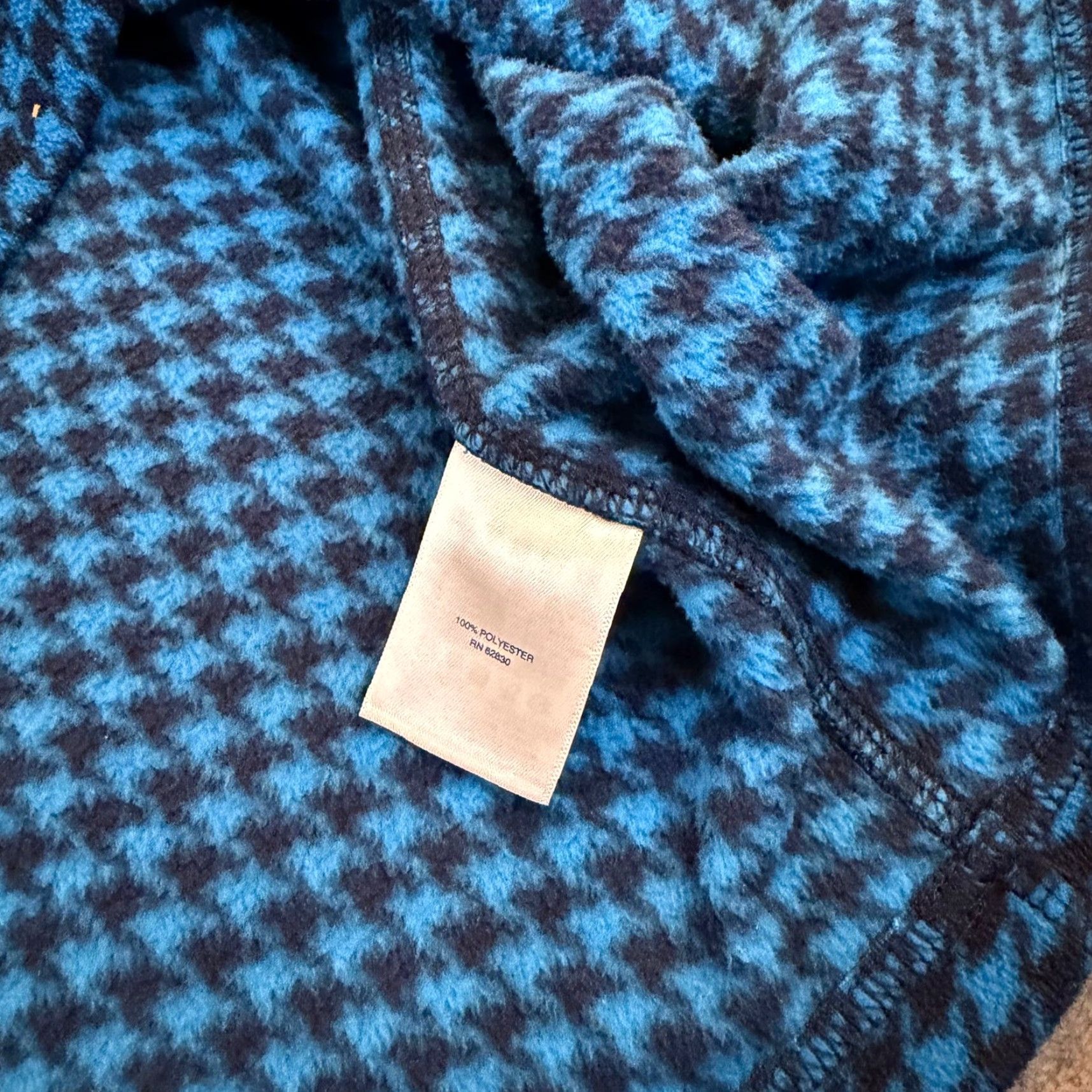 Lands' End VINTAGE Lands' End Blue Houndstooth Fleece Quarter Zip Pullover Womens size 1X 16W-18W Size XL / US 12-14 / IT 48-50 - 5 Thumbnail