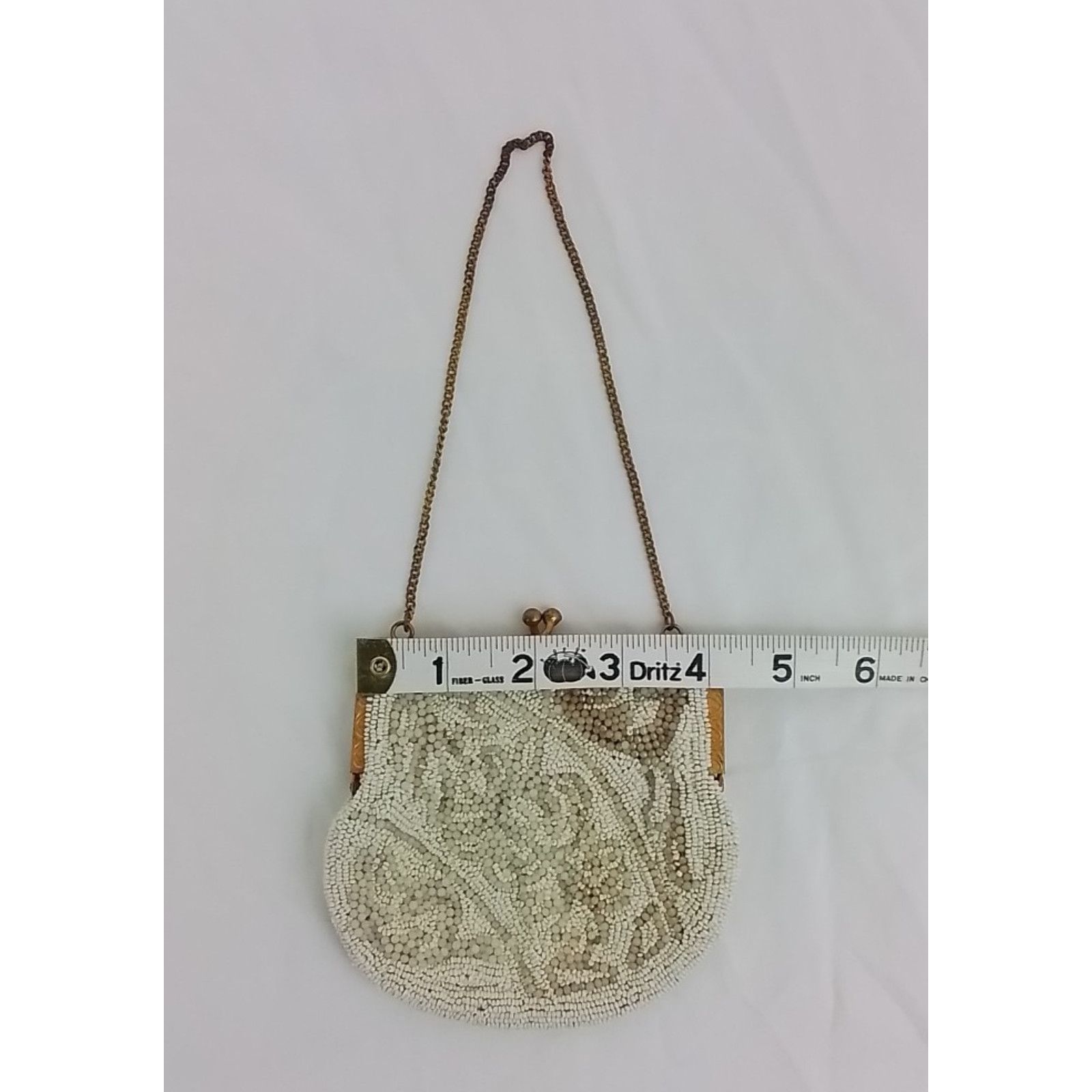 Longchamp Longchamps Beaded Purse/Handbag White and Gold Antique 1920s Size ONE SIZE - 12 Thumbnail