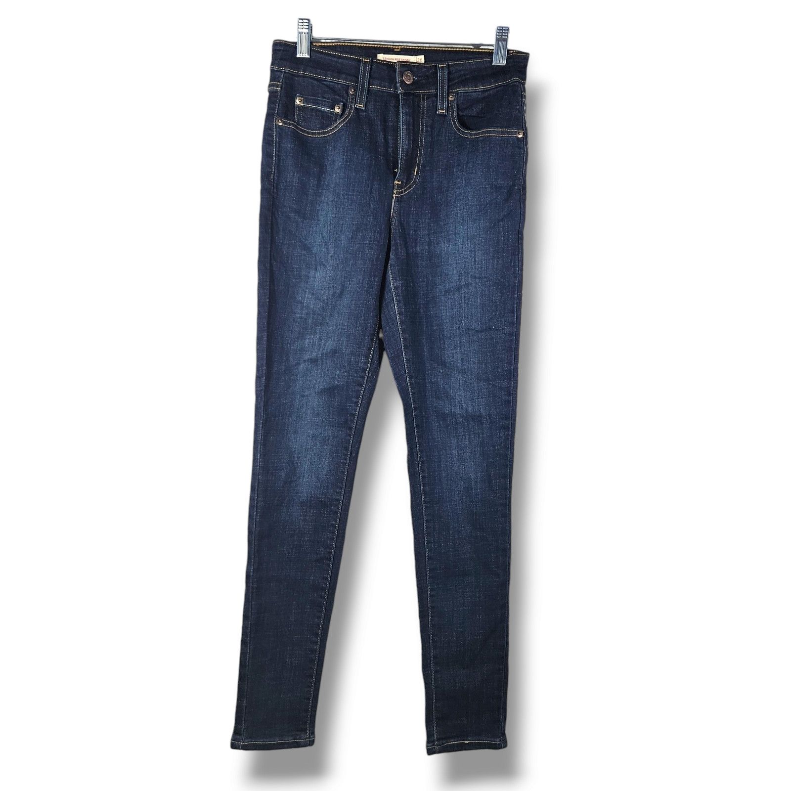 Levi's EUC Levi's 721 High Rise Skinny Jeans Sz. 26x28 Blue Story Size 26" / US 2 / IT 38 - 2 Thumbnail