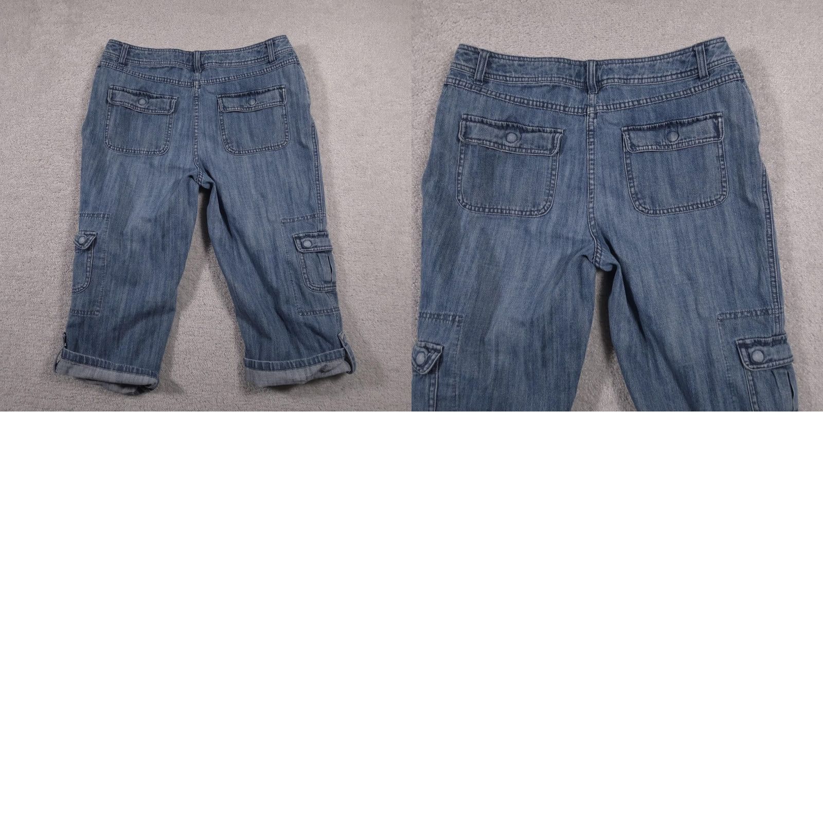 Vintage Christopher & Banks Cargo Capri Jeans Womens 12 Denim Casual Size 34" / US 12 / IT 48 - 9 Thumbnail