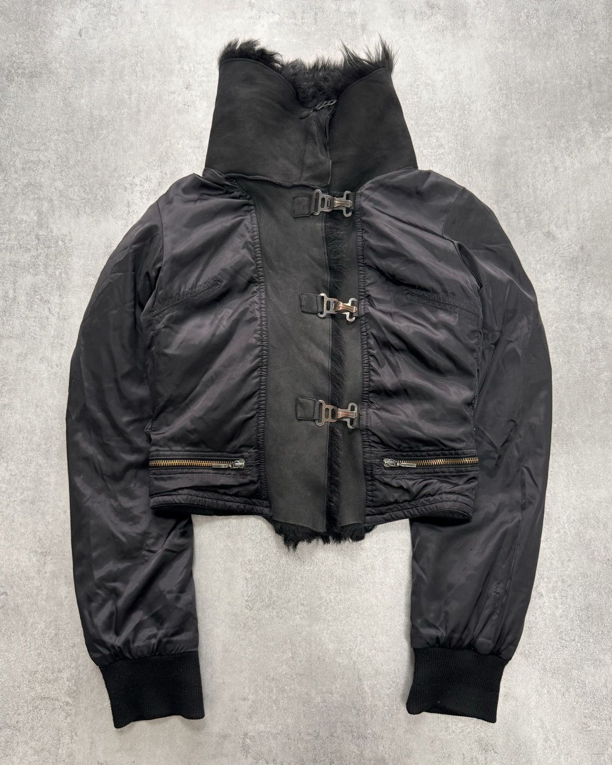 image of Archival Clothing x Vintage Plein Sud Hybrid Black Puffer Cropped Jacket (Xs), Men's