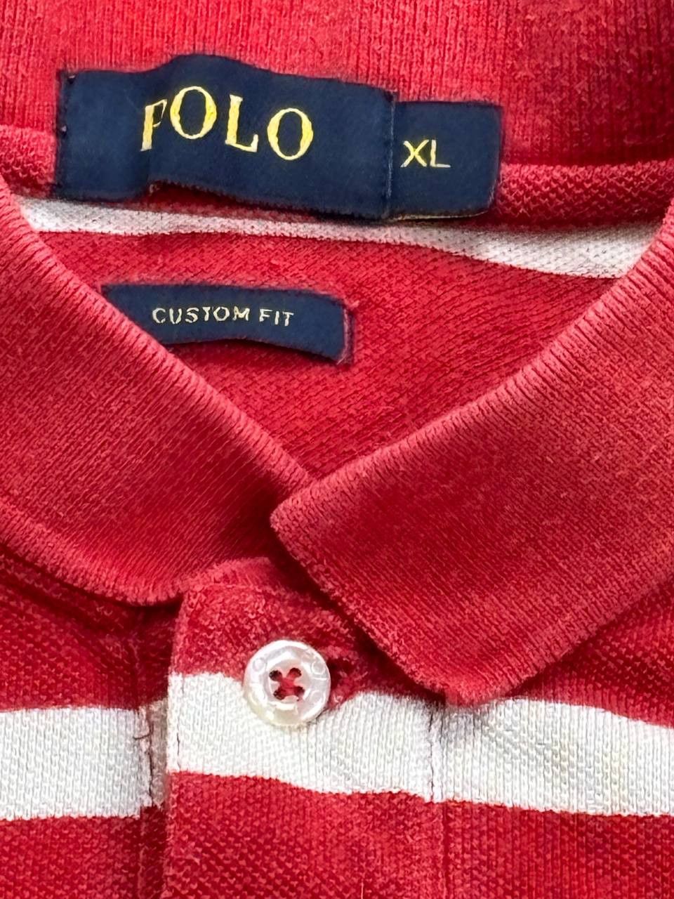 Polo Ralph Lauren Polo Ralph Lauren Striped Polo Shirt Custom Fit Red/White Size US M / EU 48-50 / 2 - 9 Thumbnail