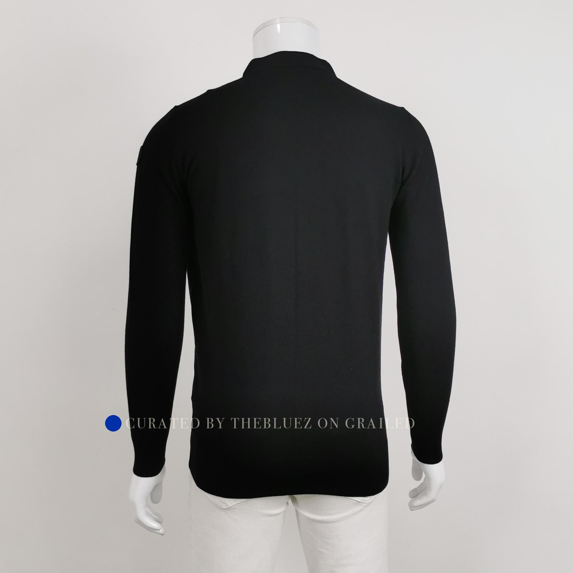 Moncler Black V-Neck Wool Cardigan in Size M Size US M / EU 48-50 / 2 - 1 Thumbnail