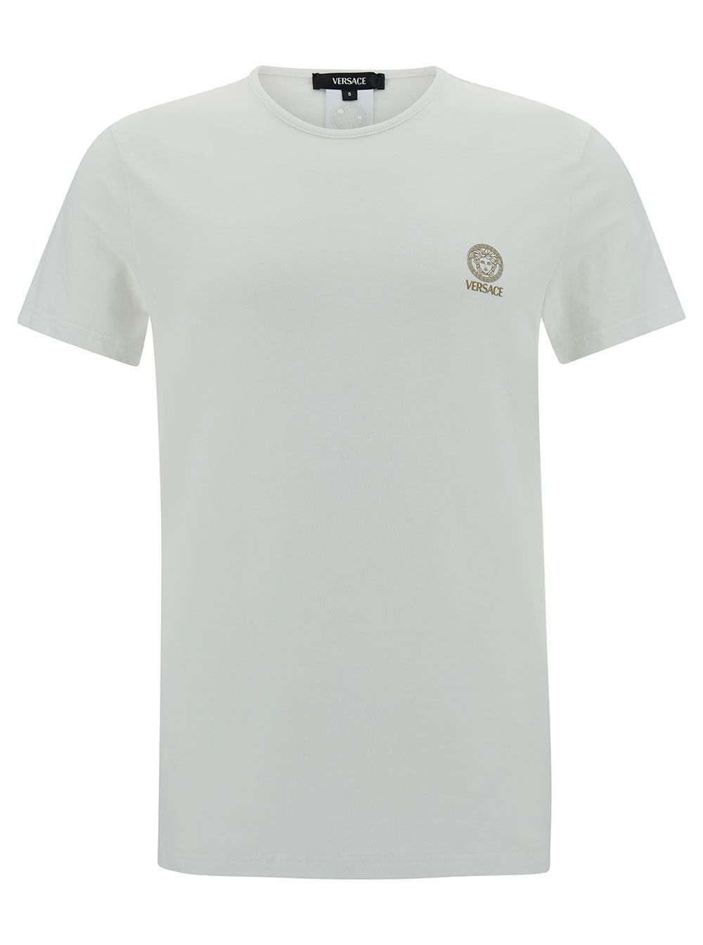 Versace White Crewneck T-Shirt with Medusa Logo Print in Versace White Crewneck T-Shirt with Medusa Logo Print in