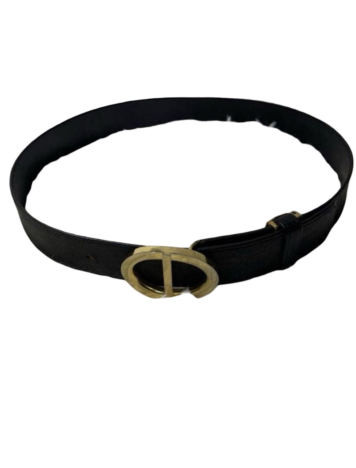 Dior Christian Dior Pebbled Leather Oval CD Logo Buckle Belt Size ONE SIZE - 2 Thumbnail