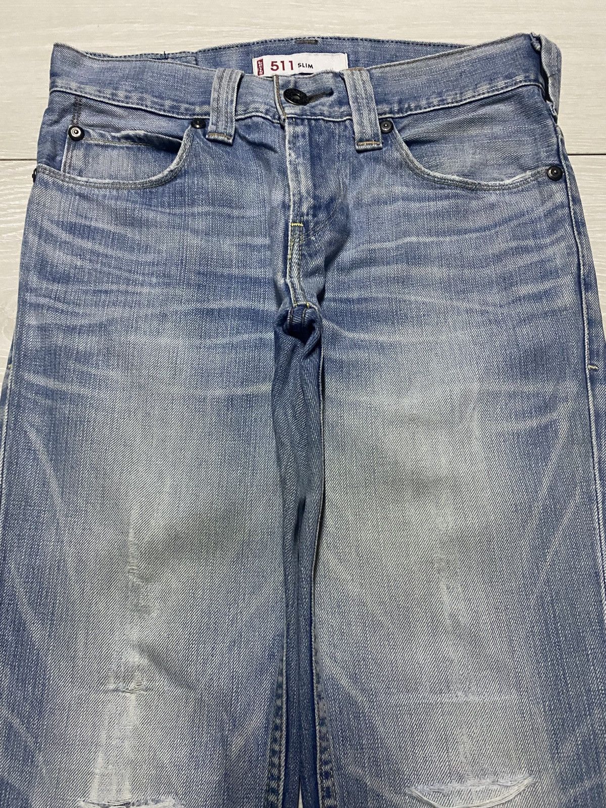 Levi's Vintage Levis 511 Faded Wash Slim Fit Distressed Jeans Size US 29 - 3 Thumbnail