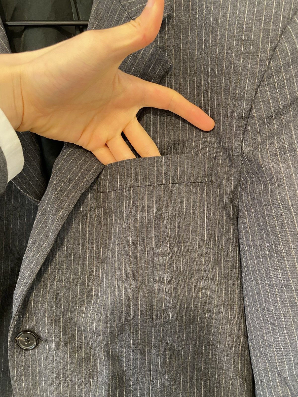 Prada 03aw grey pinstriped wool blazer Size 48R - 6 Thumbnail
