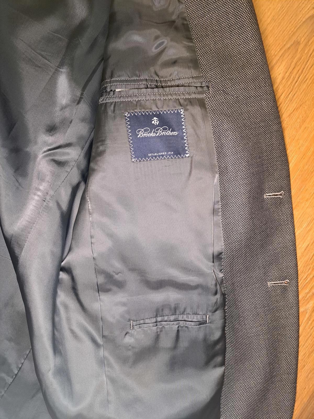 Brooks Brothers Brooks Brothers Sport Coat Mens 44R Gray Birdseye 100% Wool Size 44R - 9 Thumbnail