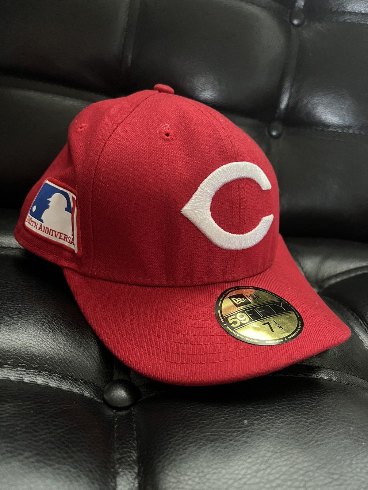 New Era Cincinnati Reds 100th Anniversary Fitted Hat 7 1/8" Size ONE SIZE - 1 Thumbnail