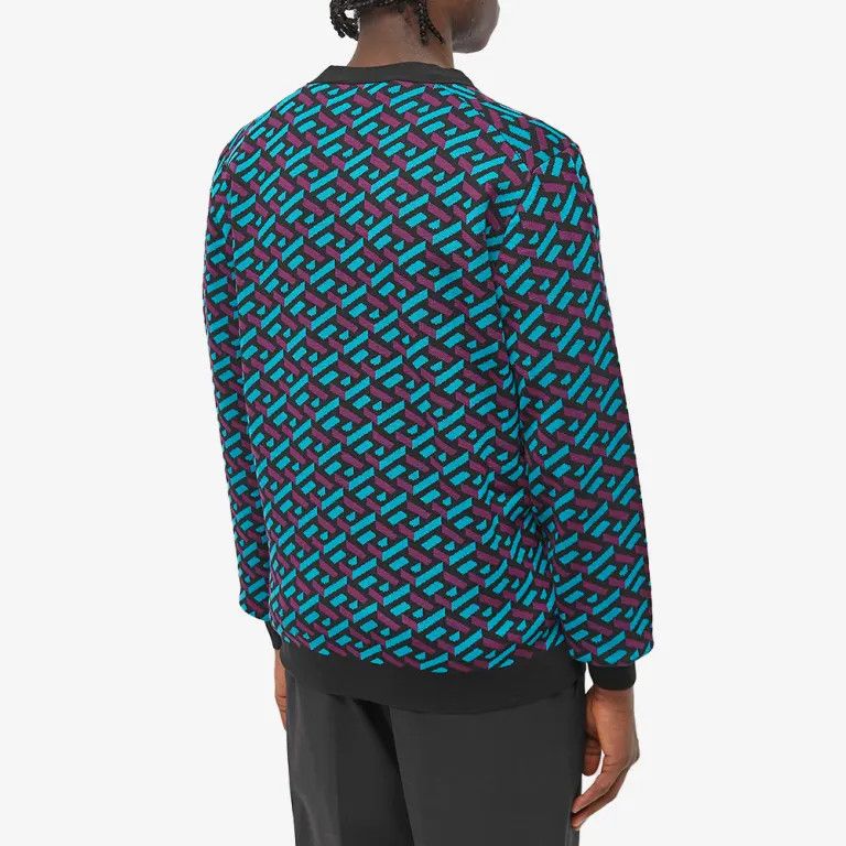 Versace VERSACE La Greca knit black wool cardigan sweater Large Size US L / EU 52-54 / 3 - 3 Thumbnail