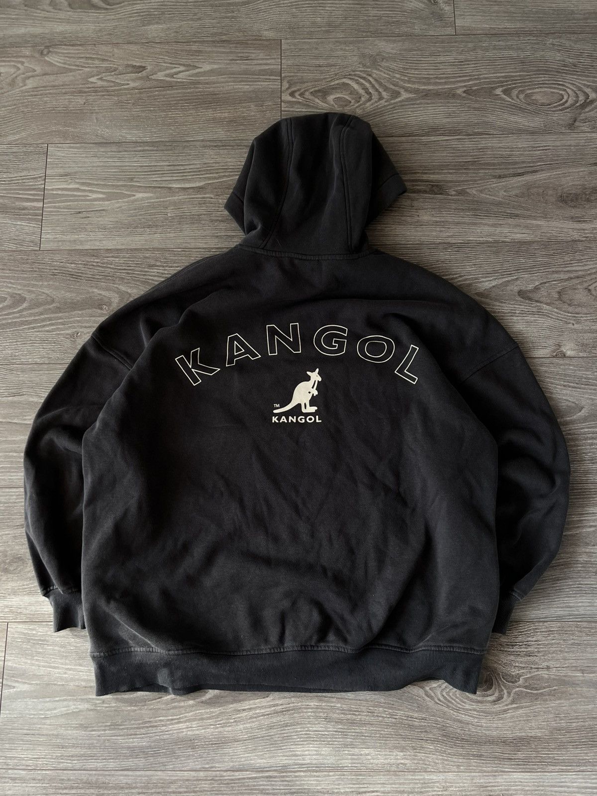 Designer × H&M × Kangol ‼️Rare Oversized Big Logo Kangol x H&M Distressed Hoodie‼️ Size US M / EU 48-50 / 2 - 3 Thumbnail