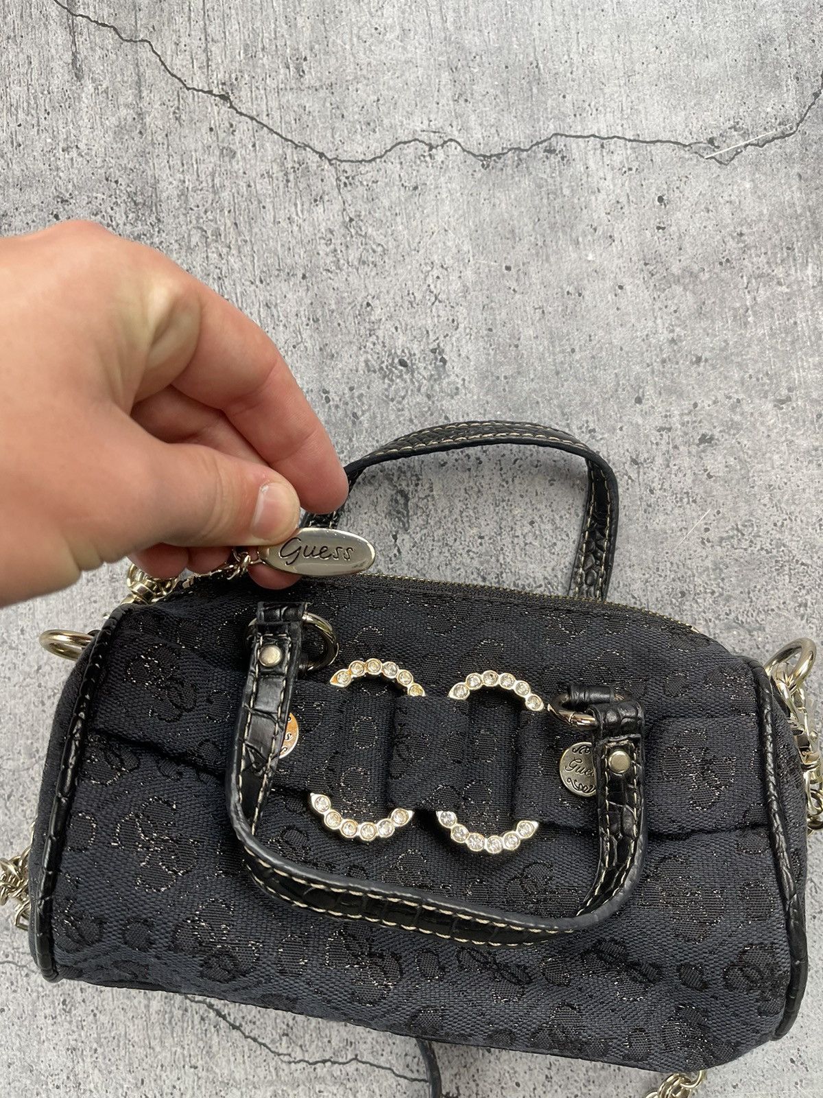 Guess × Vintage Vintage Y2k Guess Monogram Mini Bag 00s Avant Garde Size ONE SIZE - 7 Thumbnail