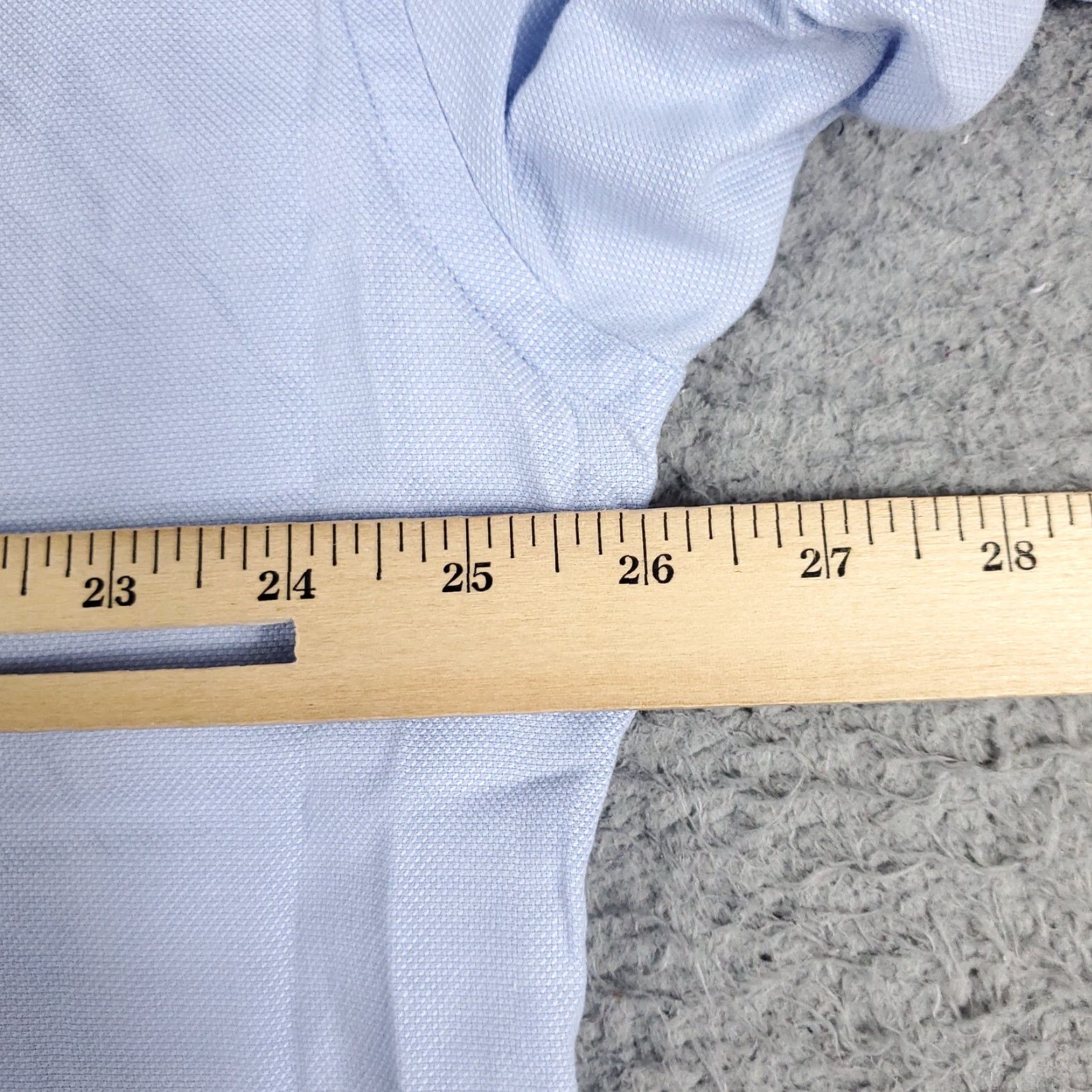 Tommy Hilfiger VINTAGE Tommy Hilfiger Shirt Mens 17 Blue Dress Button Up Long Sleeve Size 46R - 5 Thumbnail