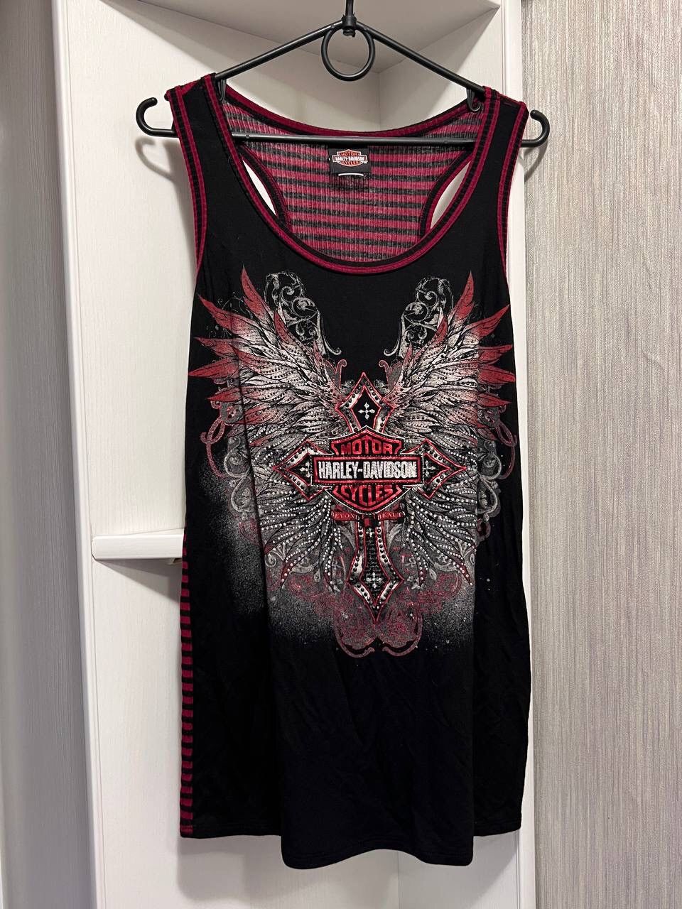 Harley Davidson × Vintage Vintage Y2K HARLEY DAVIDSON TANK TOP CRYSTAL Rhinestones Size M / US 6-8 / IT 42-44 - 1 Thumbnail
