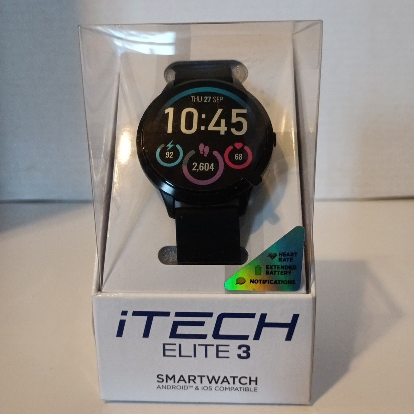 Other iTech Elite 3 Smart Watch Unisex Adult Black, Silicone Strap Size ONE SIZE - 1 Thumbnail