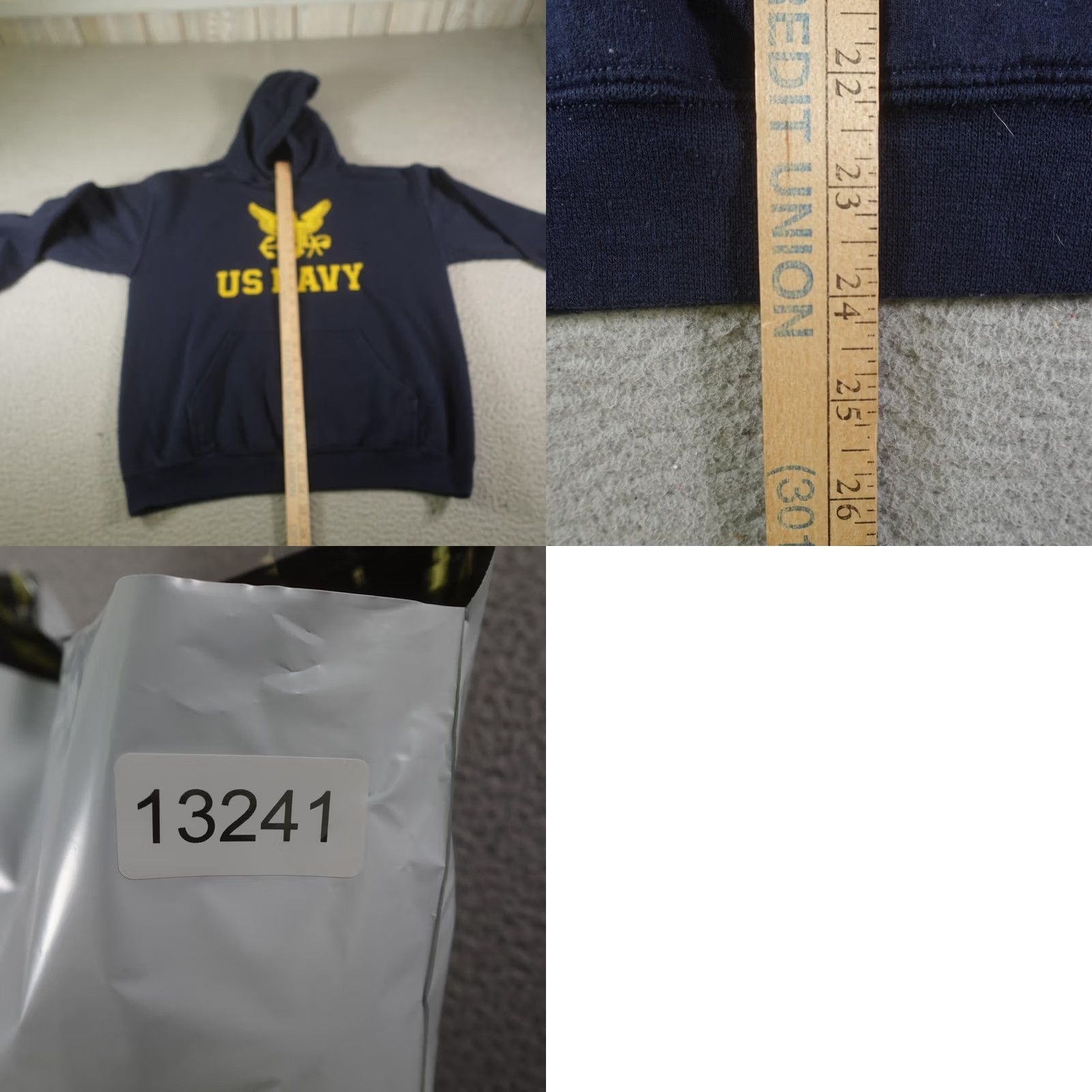 Vintage US Navy Hoodie Mens M Blue Fleece Pullover Logo Graphic Print Crest US Navy Eagle Navy Supporter Crew Neck Kangaroo Pocket Size US M / EU 48-50 / 2 - 8 Thumbnail