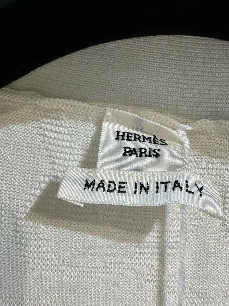 Hermes Hermes White Pig Nose Subtle Logo Long Cardigan Size XS / US 0-2 / IT 36-38 - 2 Thumbnail