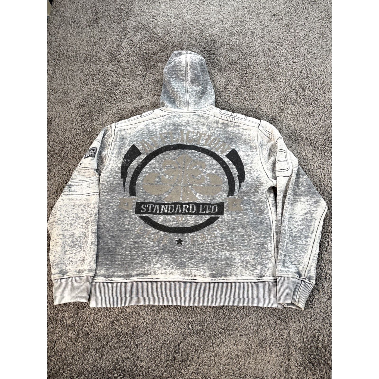 Affliction Affliction Black Premium Zip Up Hoodie Jacket Mens 2XL Gray Grunge Y2K Hoodie Mens 2XL Gray Size US XXL / EU 58 / 5 - 5 Thumbnail