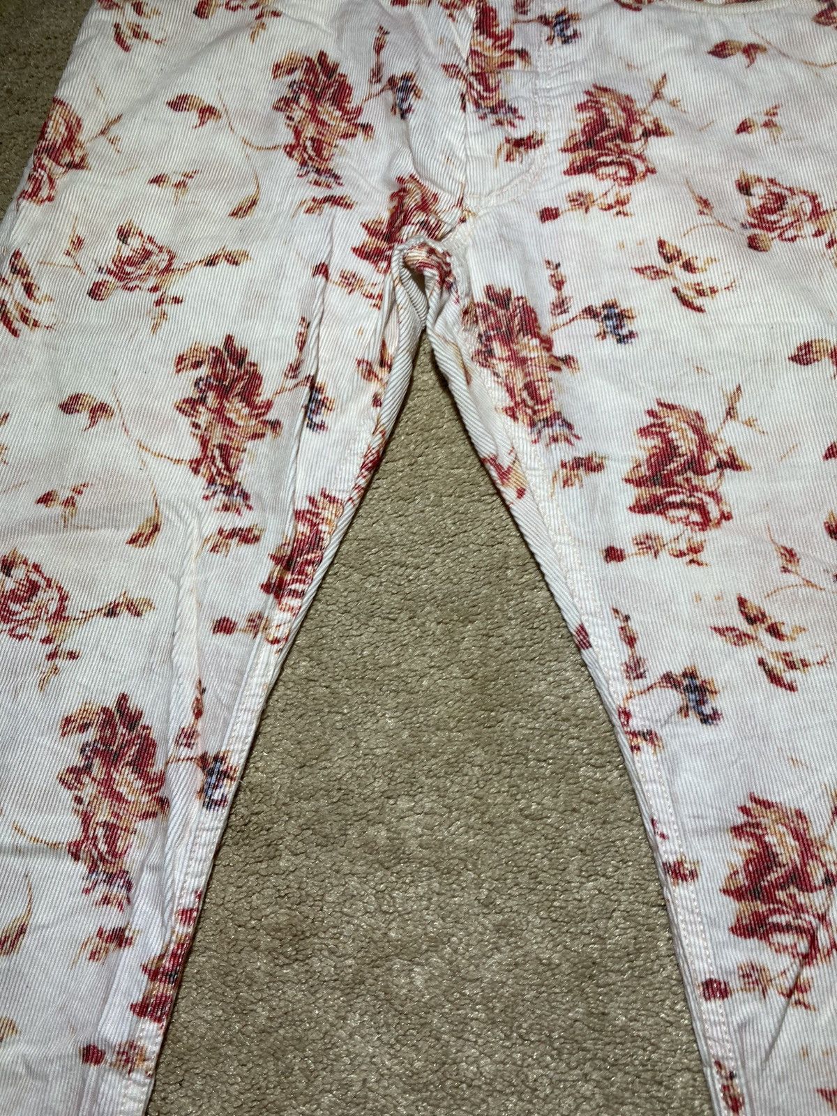 Ann Demeulemeester SS14 Ann Demeulemeester Floral Corduroy Jeans Pants XXS 2014 Size US 30 / EU 46 - 4 Thumbnail