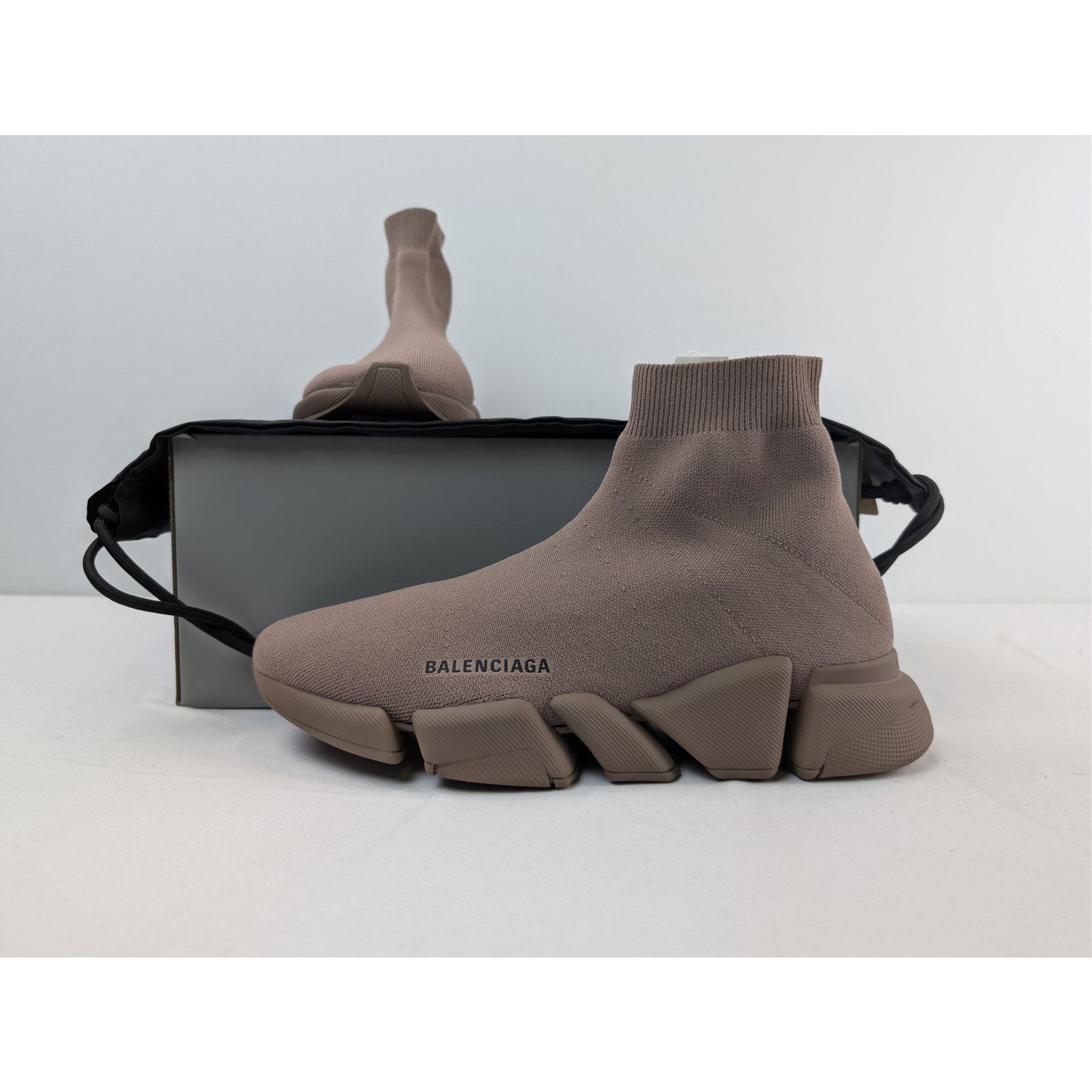 Balenciaga o1rshd1 Speed 2.0 Recycled Low-Top Sneakers in Mink Grey Size US 12 / EU 45 - 19 Thumbnail