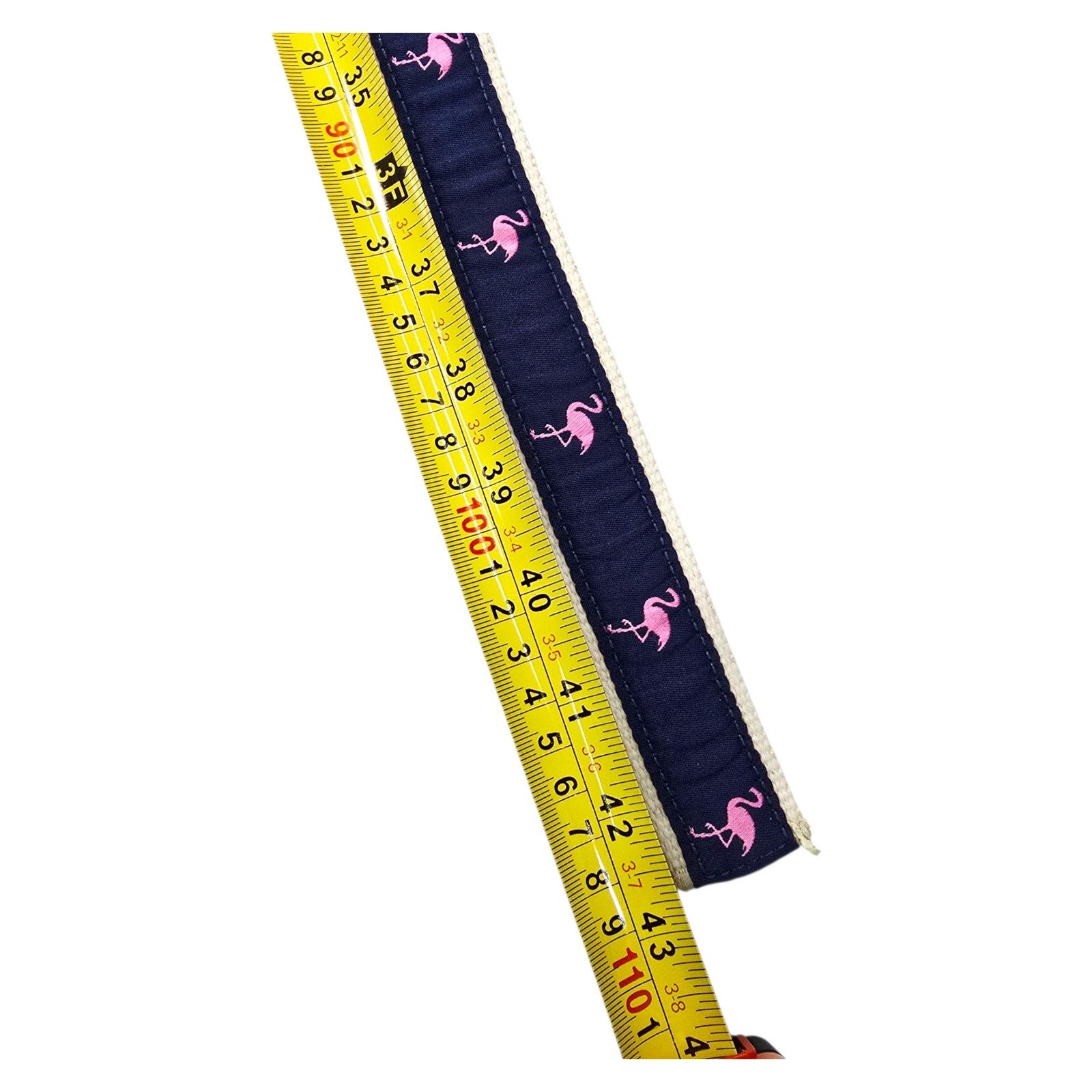 J.Crew J.Crew Double D Ring Navy Cream Pink Flamingo Belt M/L Mens Size ONE SIZE - 7 Thumbnail