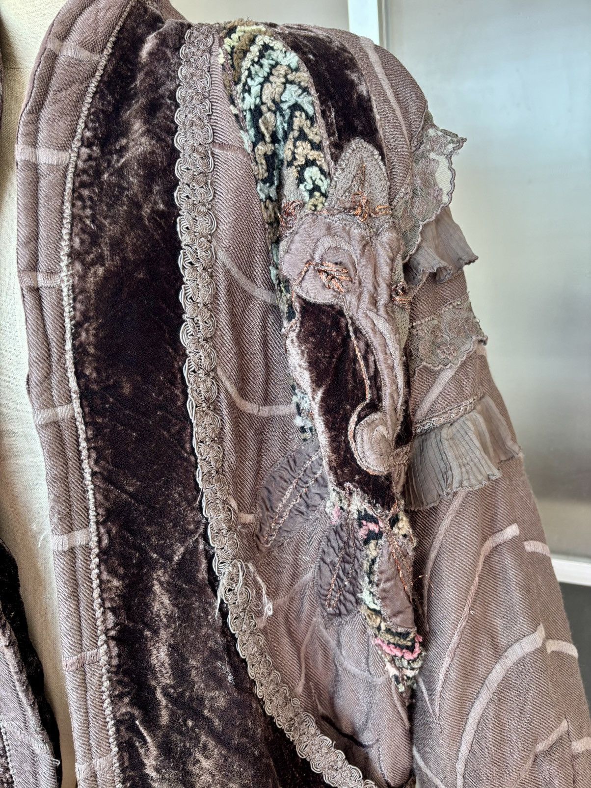 Designer × Vintage Vintage Dramatic Wearable Art Coat Jacket Size XXL / US 16-18 / IT 52-54 - 2 Thumbnail