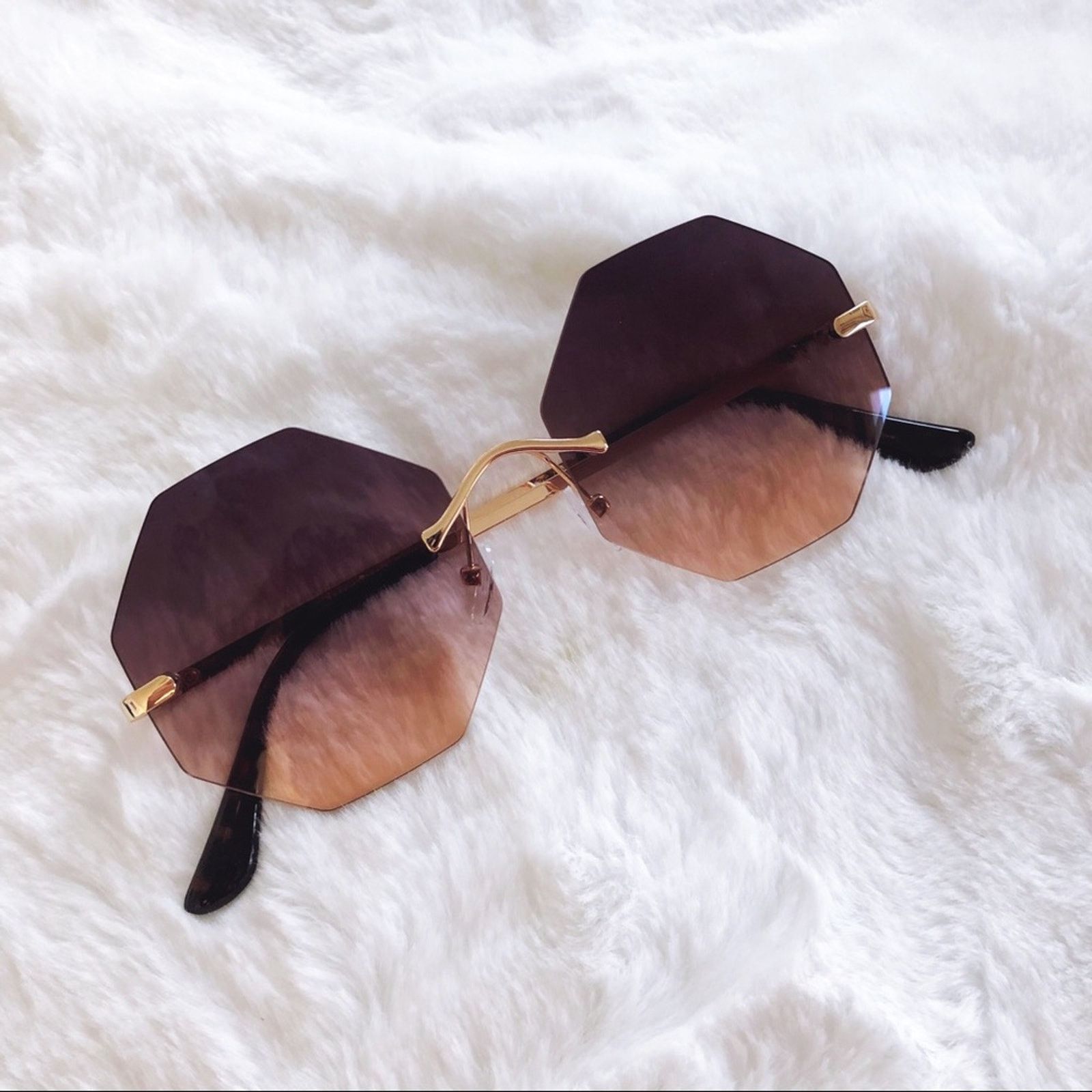 Other Alaiya Purple Octogonal Ombre Sunglasses Size ONE SIZE - 3 Thumbnail