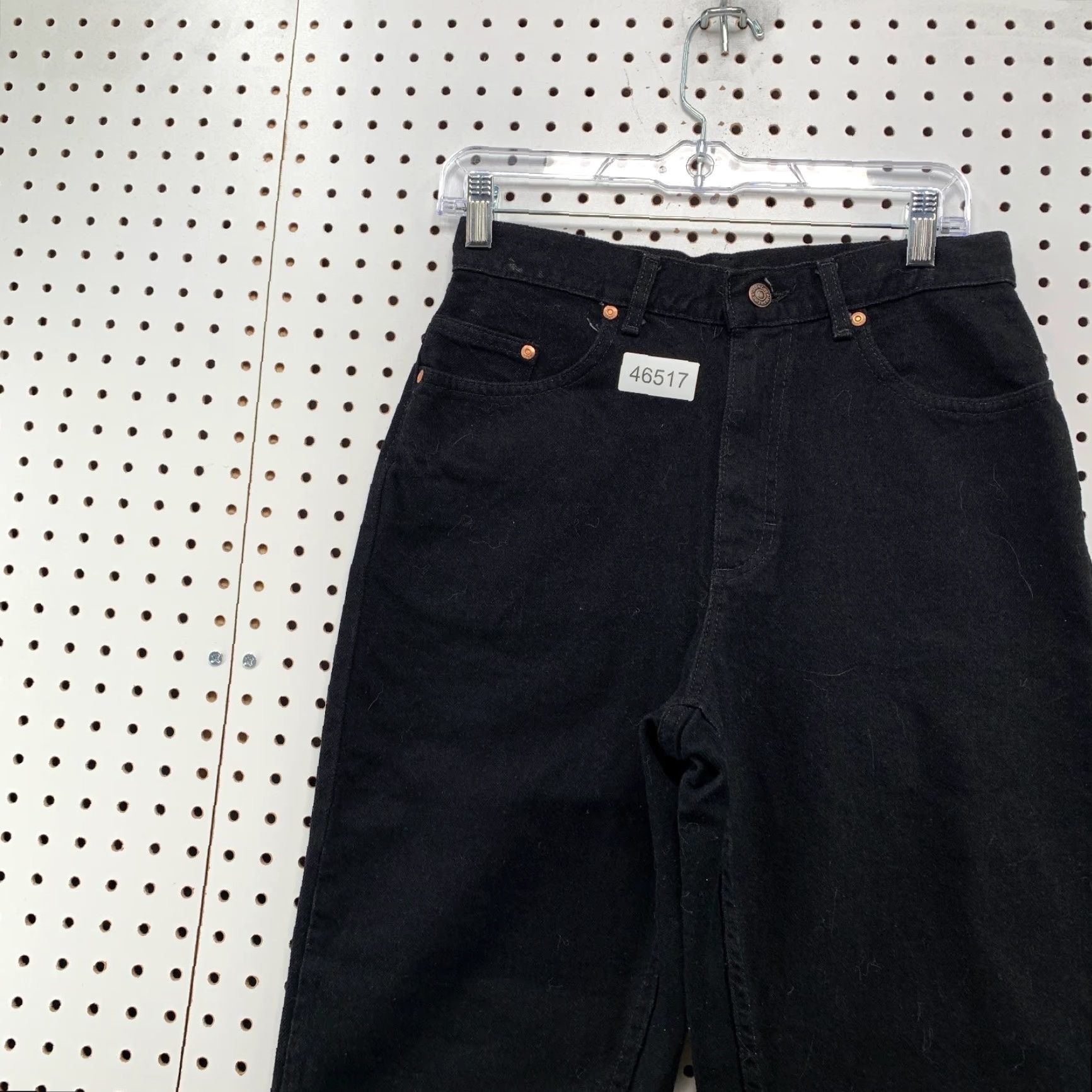 Lee VINTAGE Lee Jeans Womens Juniors Size 11 Tapered 28x29 Black Denim USA Made Size 32" / US 10 / IT 46 - 6 Thumbnail