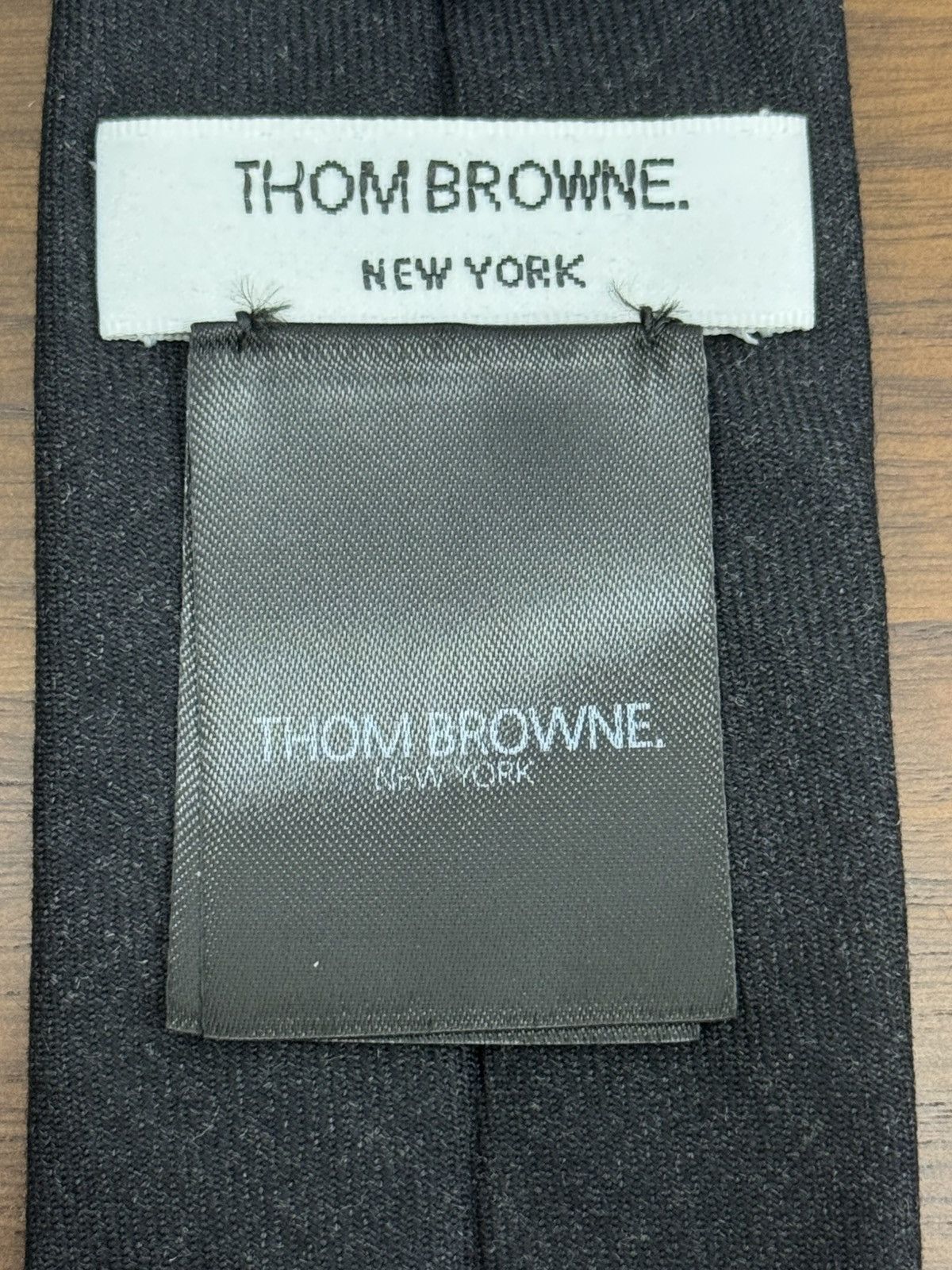 Thom Browne Thom Browne Dark Grey Classic Wool Tie Size ONE SIZE - 4 Thumbnail