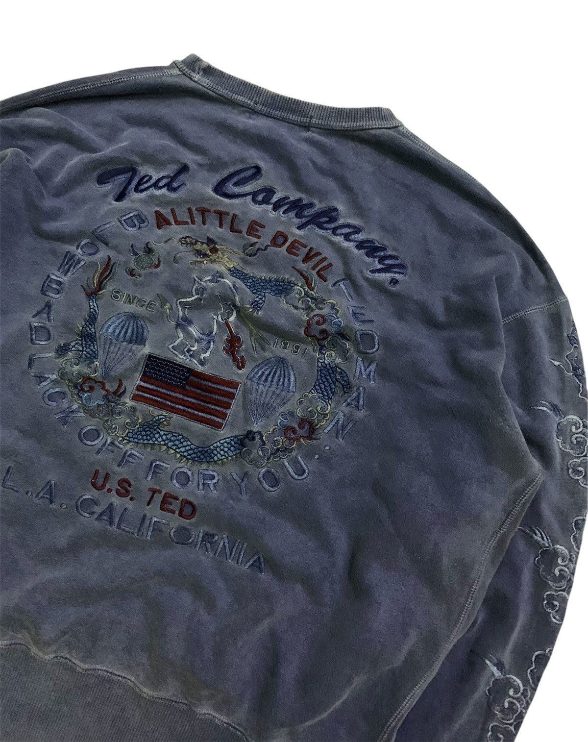 Tedman × Toyo Enterprises Vintage Ted Company Devil Embroidered Sweatshirt Size US L / EU 52-54 / 3 - 5 Thumbnail