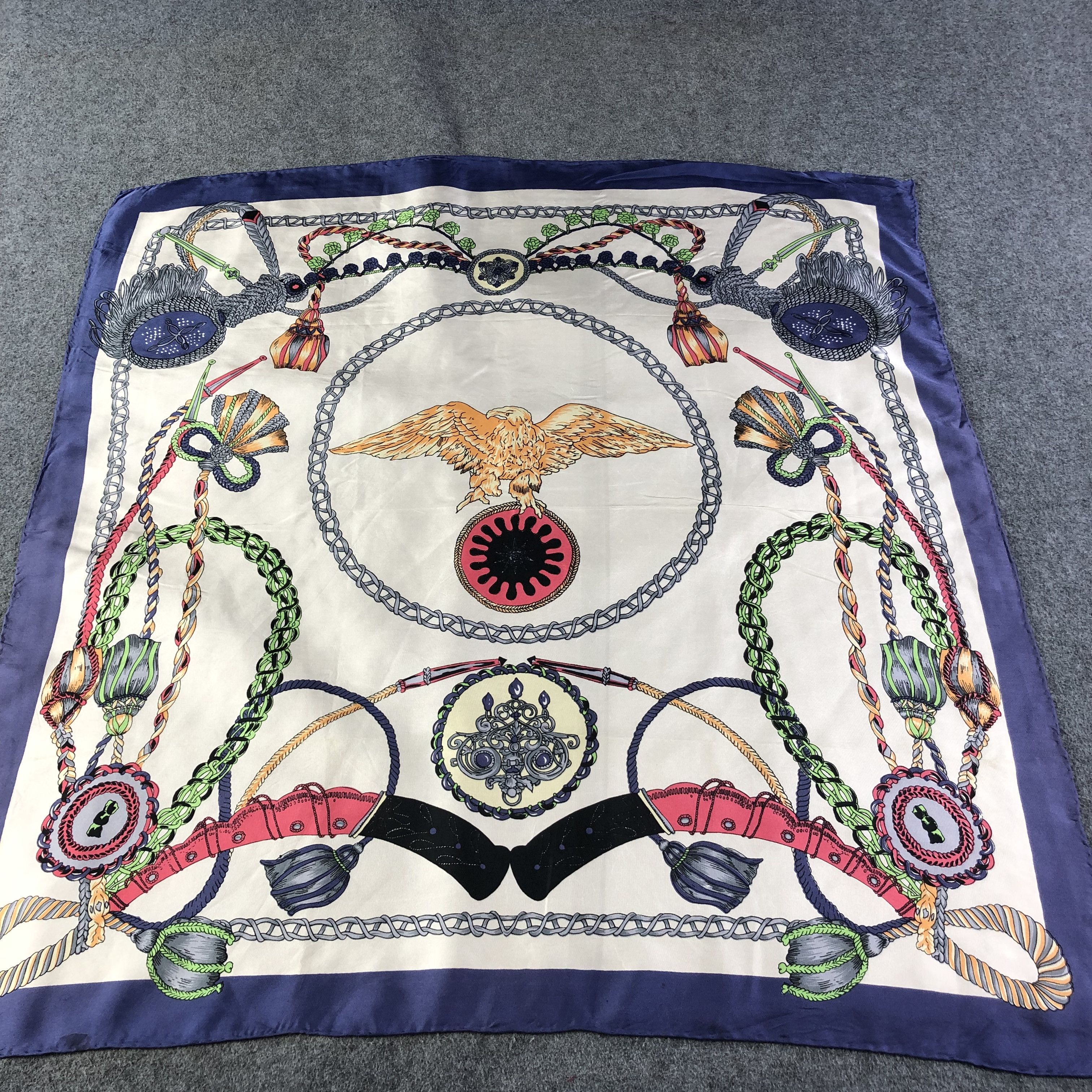 Vintage Vintage Luxury Eagle Silk Scarf M685 Size ONE SIZE - 1 Thumbnail