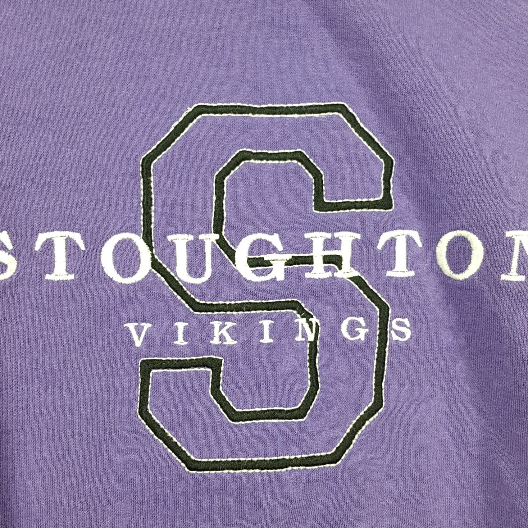 Hanes VINTAGE Stoughton Vikings Size L Purple NCAA School Crewneck Sweatshirt Size US L / EU 52-54 / 3 - 3 Thumbnail