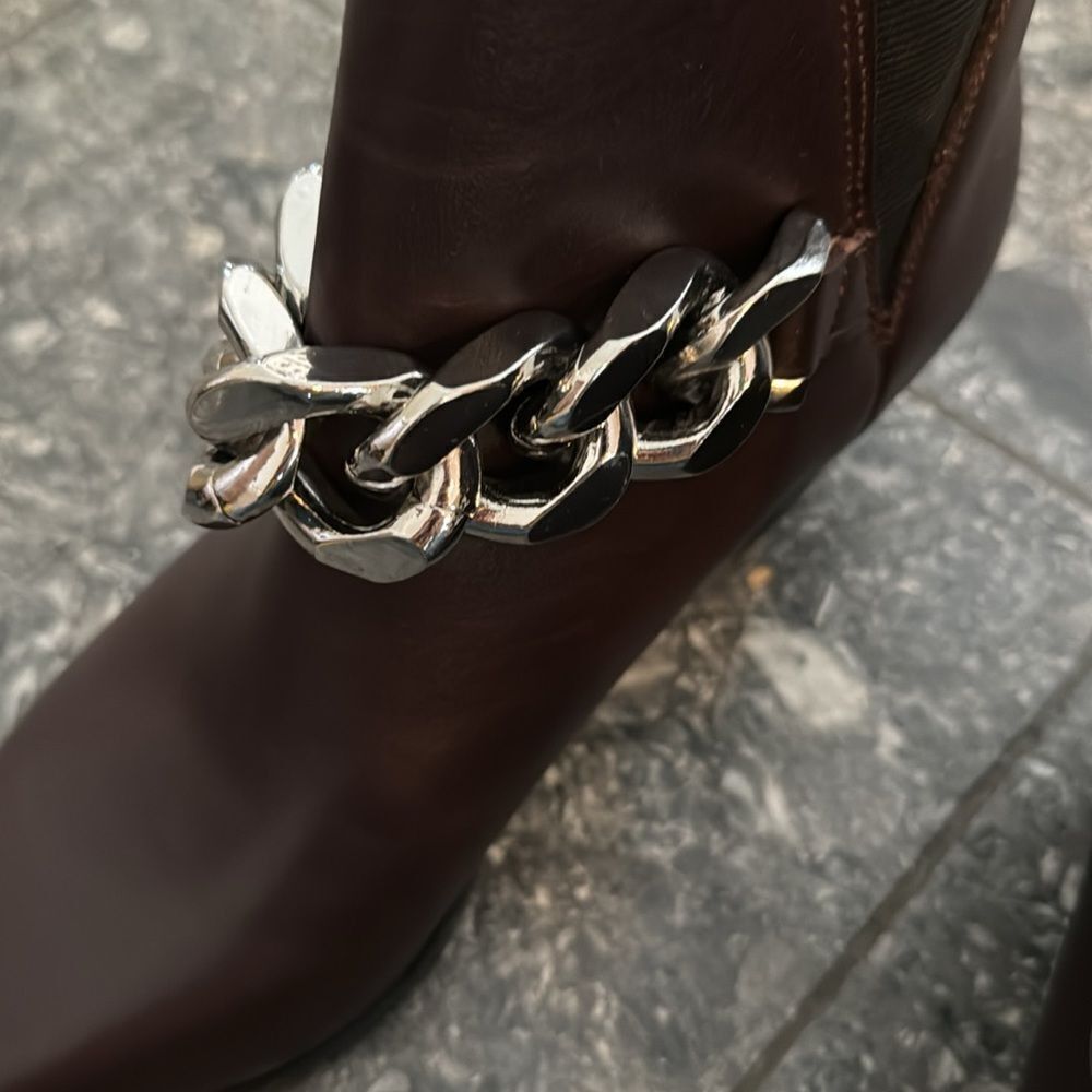 Marc Fisher Marc Fisher LTD™ leather Henly Ankle boot, chunky chain poi Size US 6 / IT 36 - 7 Thumbnail