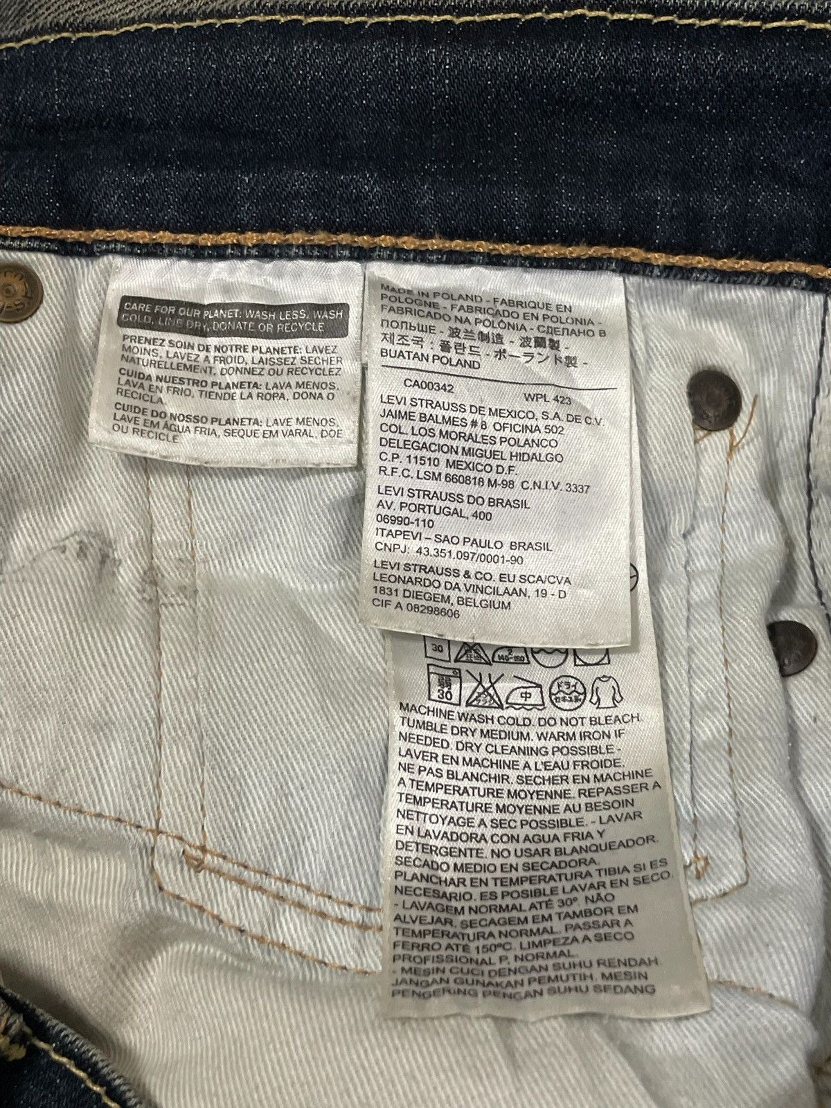 Levi's Vintage Levi’s 502 Stone Wash Straight Cut Ripped Jeans #273 Size US 33 - 16 Thumbnail