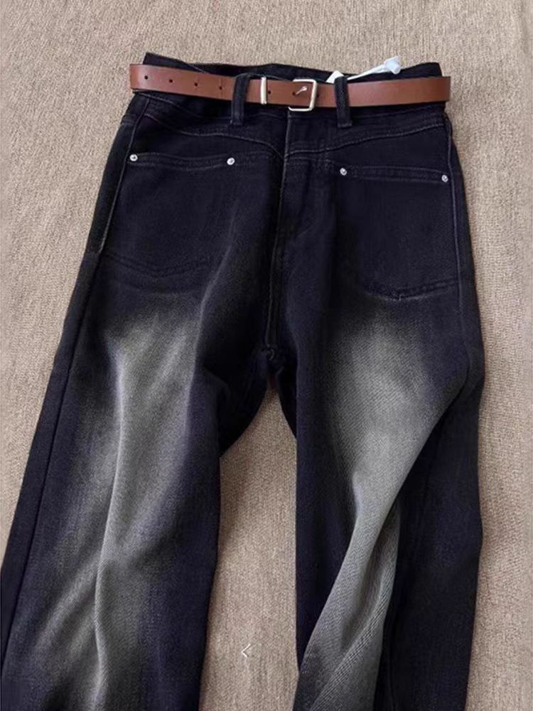 Japanese Brand × Jean Vintage Washed Black Grey Street Y2K Micro Flare Jeans Size US 31 - 3 Thumbnail