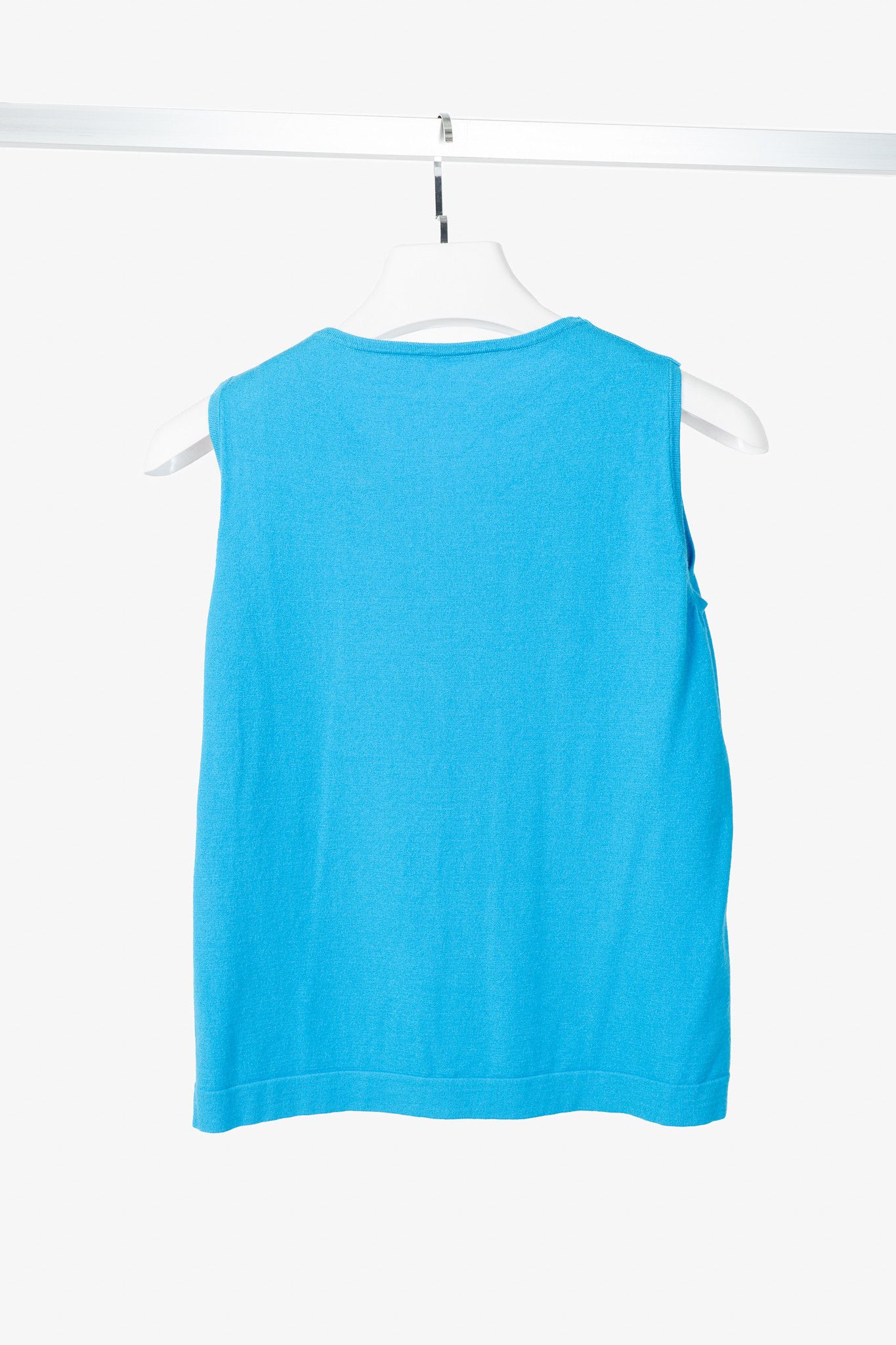 Luisa Cerano Luisa Cerano Blue Knit Sweater Vest Size M / US 6-8 / IT 42-44 - 2 Thumbnail