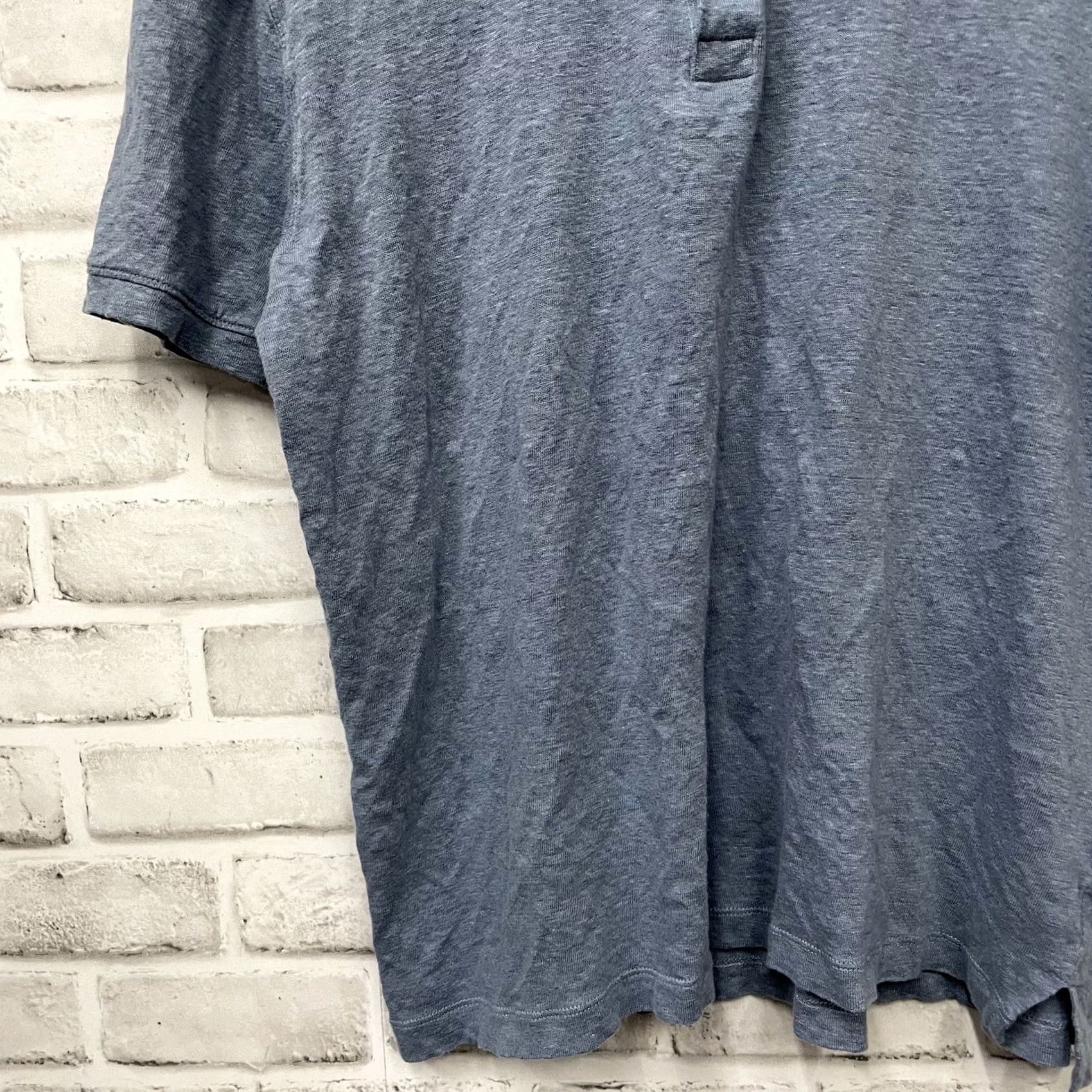 Christian Lacroix Christian Lacroix Polo Shirt Mens XL 100% Linen Blue Polo Shirt XL Mens Blue 100% Linen Size US XL / EU 56 / 4 - 3 Thumbnail
