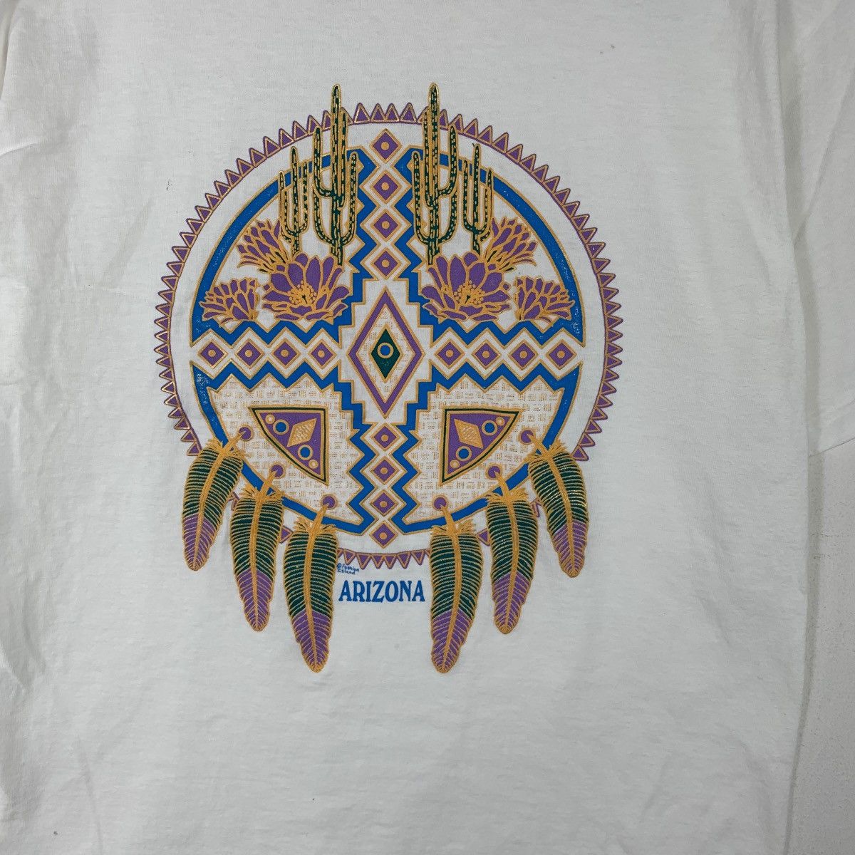 Arizona Jean Co. Vintage NAVAJO AZTEC ARIZONA Native Logo Tee Shirt Top Size M / US 6-8 / IT 42-44 - 4 Thumbnail