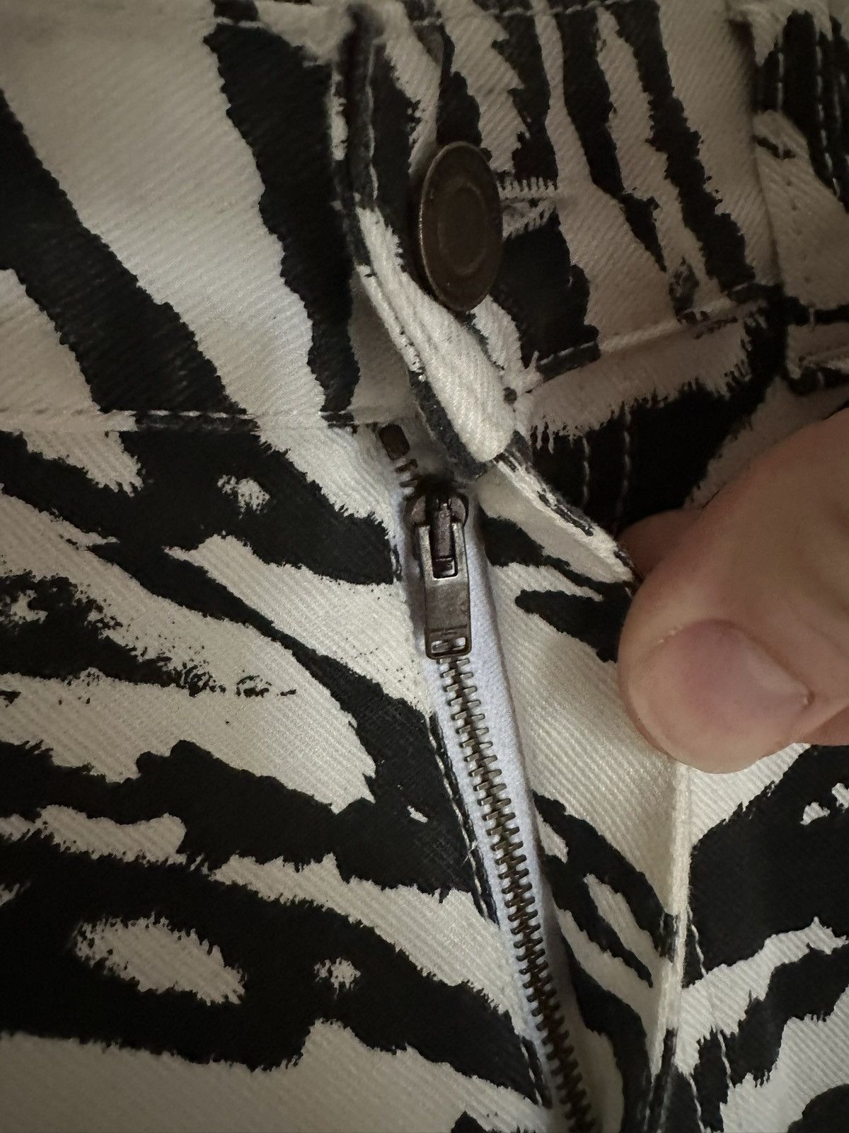 Saint Laurent Paris Grail SS14 Saint Laurent zebra denim jeans Hedi 31 D02 Size US 31 - 18 Thumbnail