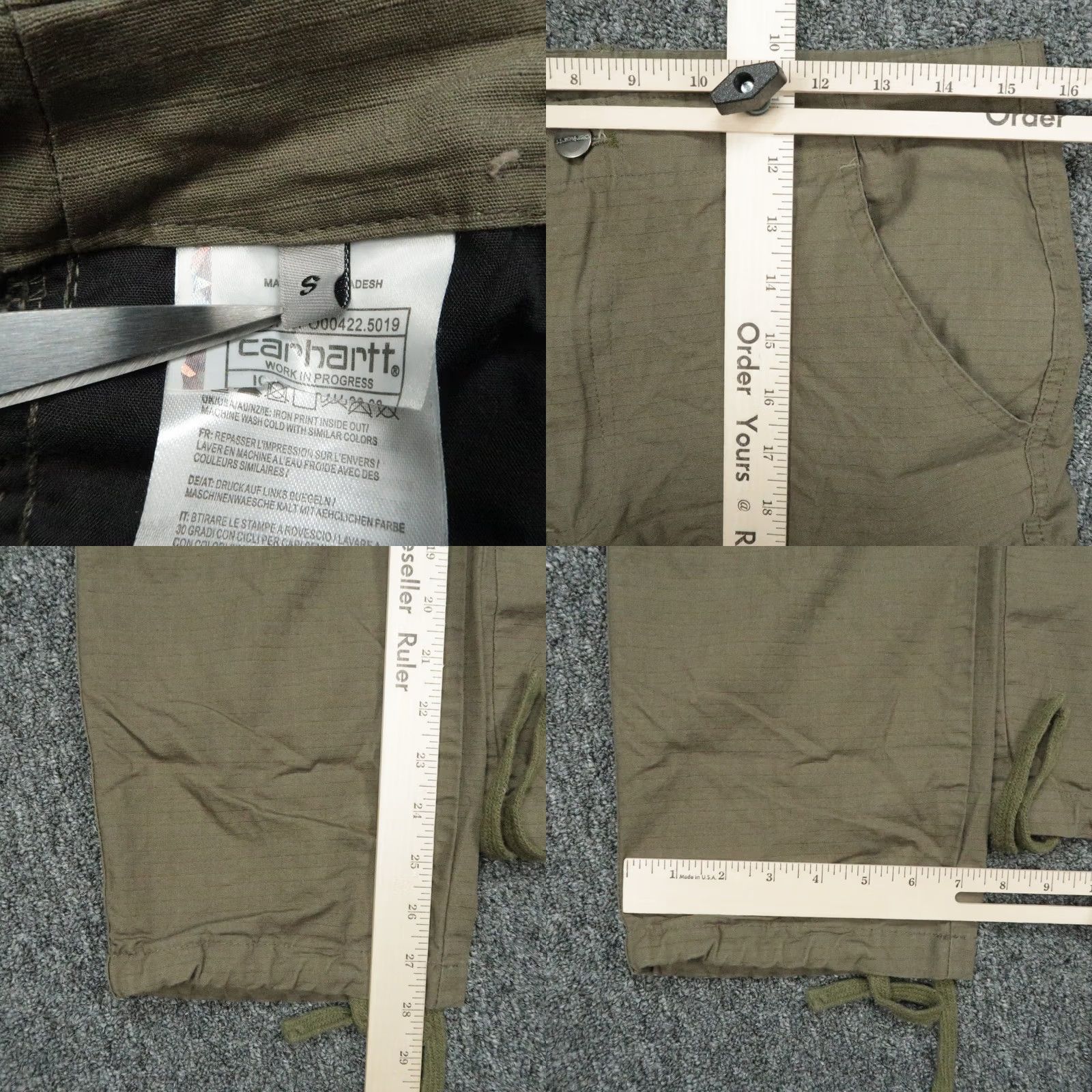 Carhartt Carhartt Pants Mens Regular Green Cargo Pocket Straight 30x28 Chino Workwear Mens Regular Green Carhartt Pants Size US 29 - 8 Thumbnail