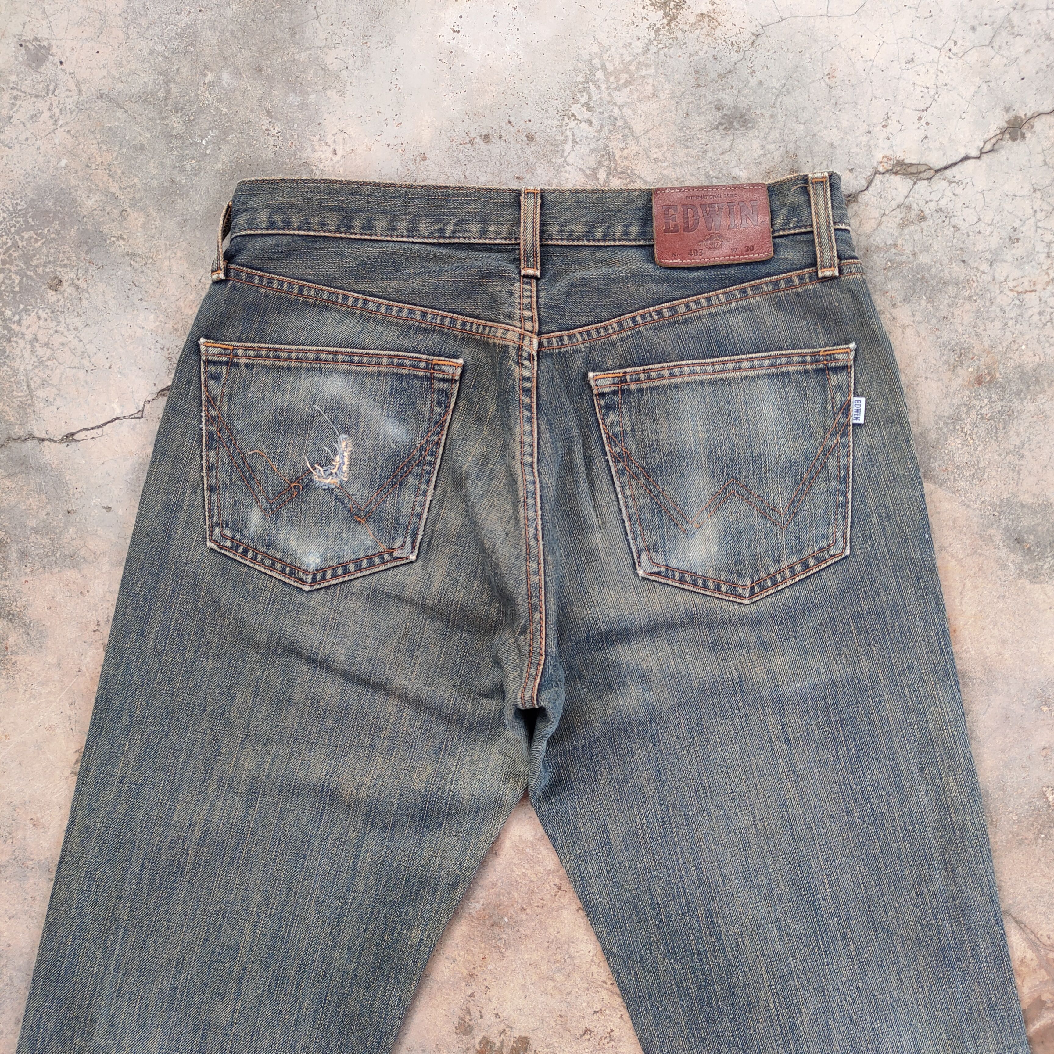Edwin VINTAGE EDWIN 403 FADED DISTRESSED JEAN DENIM PANTS Size US 31 - 9 Thumbnail