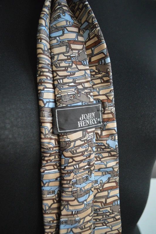 John Henry John Henry vintage silk tie with cars pattern 100% silk Size ONE SIZE - 2 Thumbnail