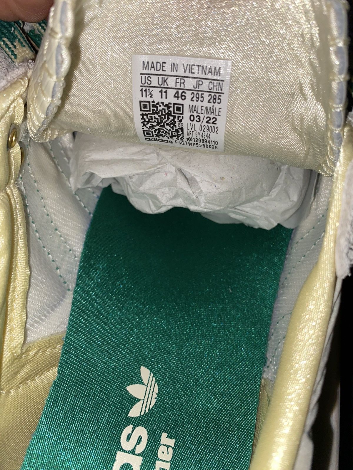 adidas gazelle silver green womens Adidas Samba Wales Bonner Cream Green US4 – Curated by Charbel