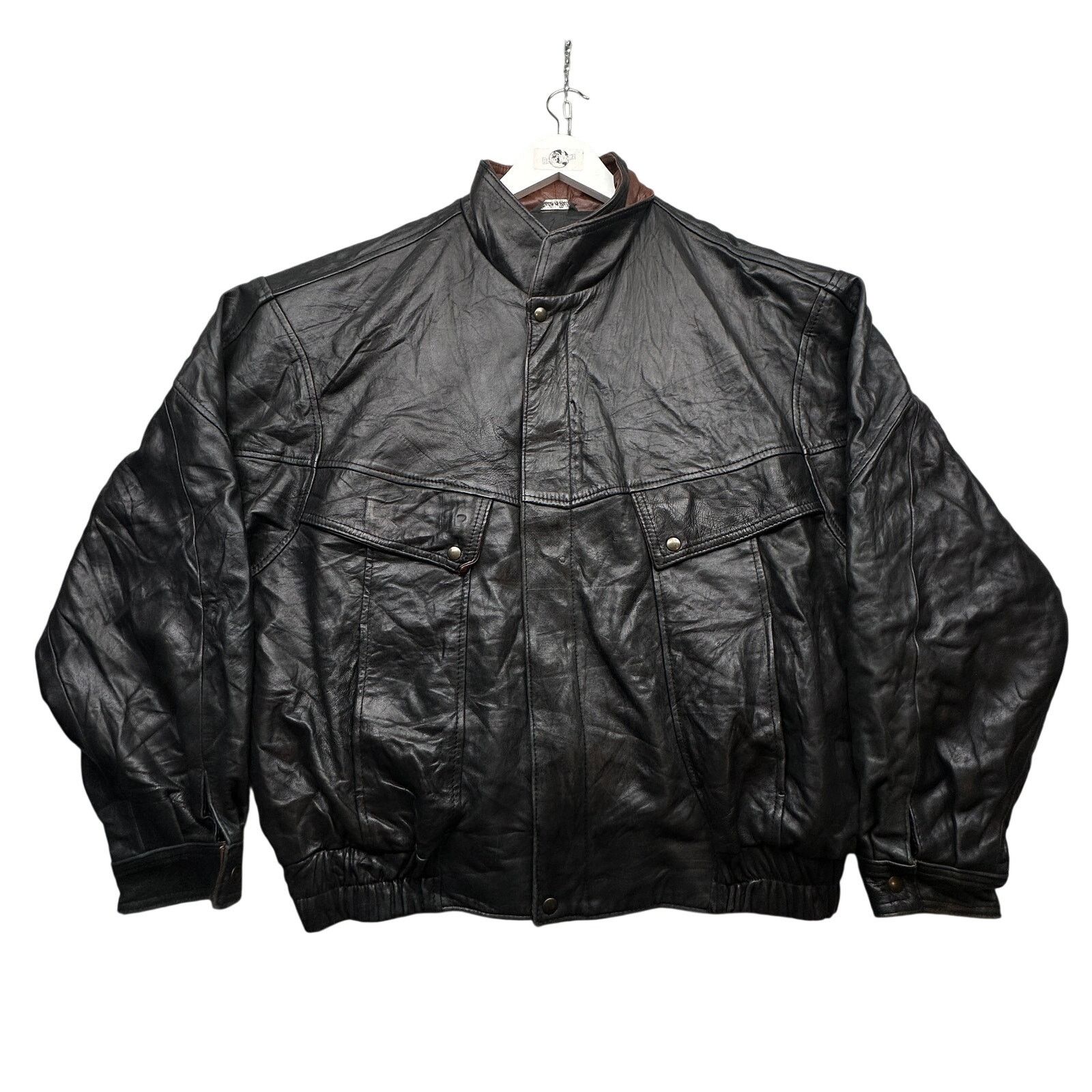 Vera Pelle Vintage Vera Pelle Leather Bomber Biker Jacket Mens 56 XL Size US XL / EU 56 / 4 - 1 Thumbnail