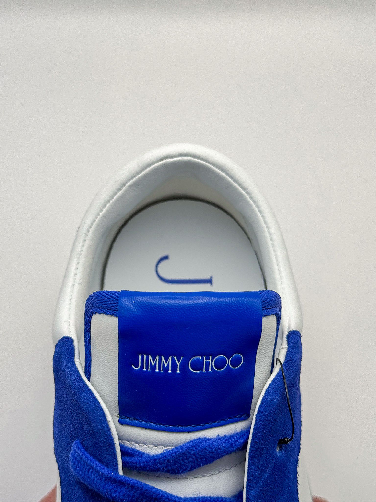 Jimmy Choo Jimmy Choo Blue Florent/M Ultraviolet White Leather Sneakers Size US 10.5 / EU 43-44 - 10 Thumbnail
