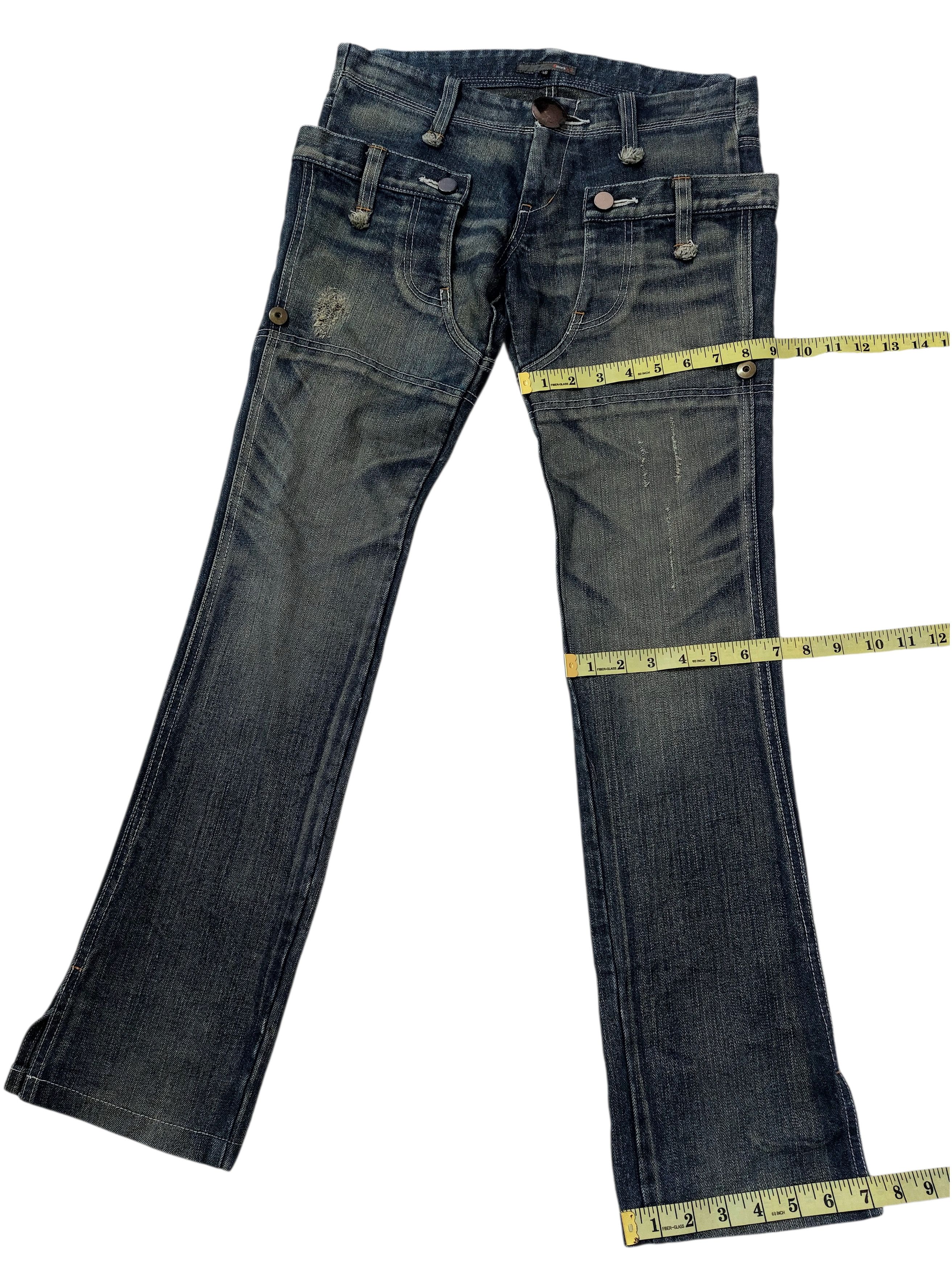 Vintage The Smork Indigo Outlaw Double Waist Jeans Size 31" - 13 Thumbnail
