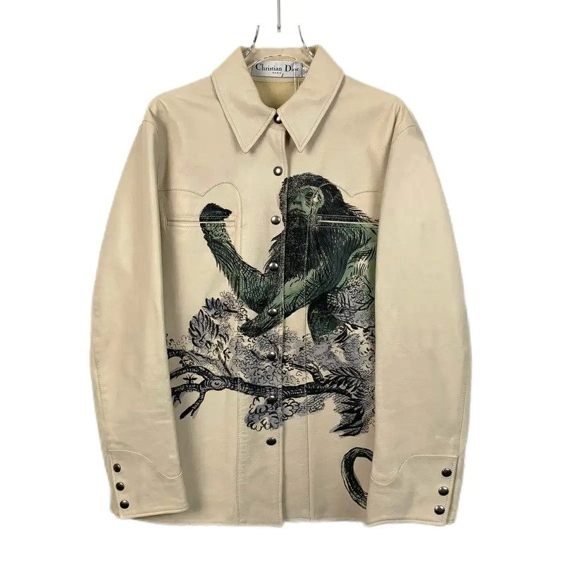 Dior Dior Beige Graphic Men's Outerwear Jacket 0089 Size US M / EU 48-50 / 2 - 1 Thumbnail