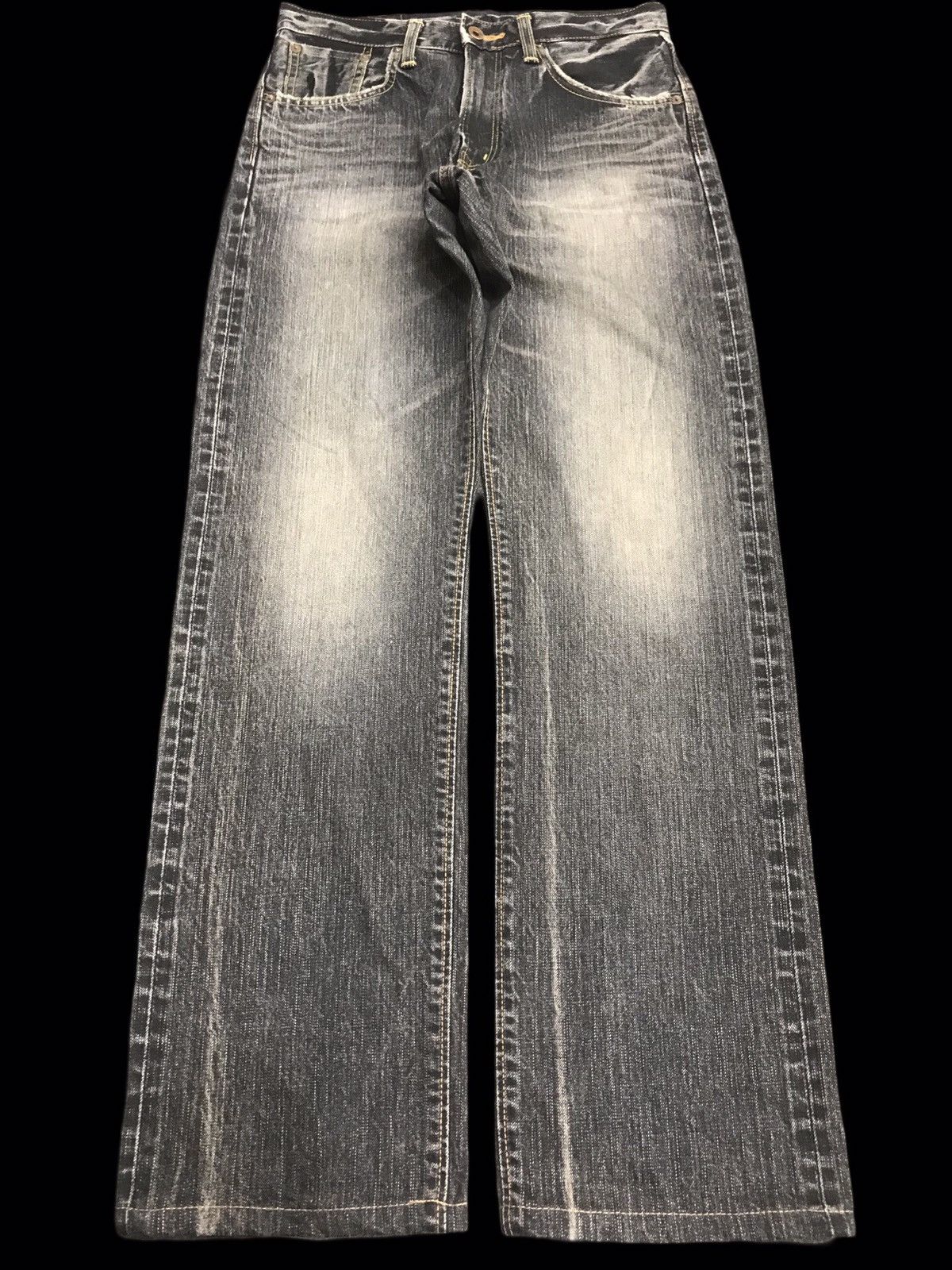 Edwin 💥90s Style💥Vtg EDWIN RAW FADE BLCK WASH Selvedge Denim F52 Size US 29 - 1 Thumbnail